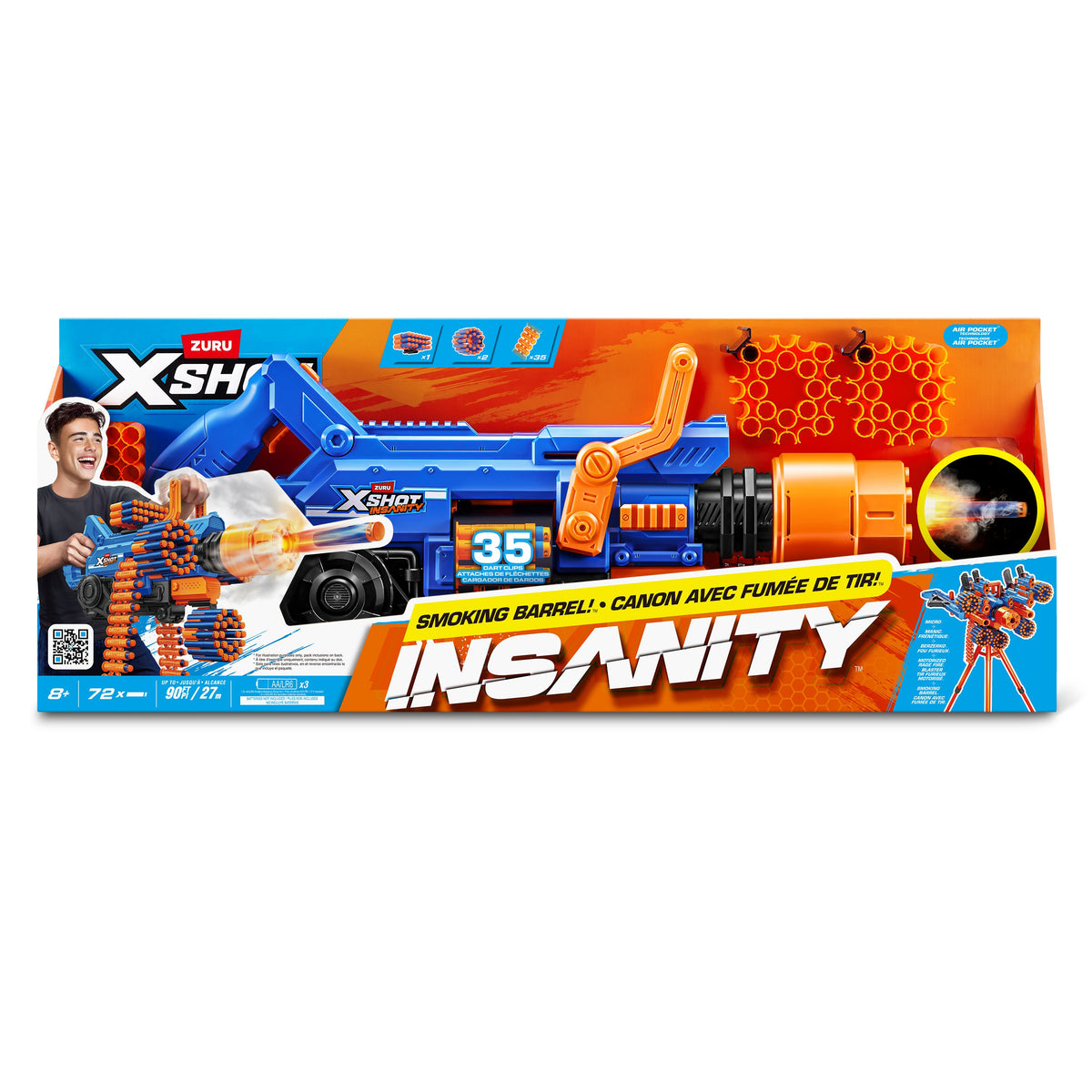 ZURU X Shot Insanity Smoking Barrel Blaster With 72 Darts Toyworld zuru-x-shot-insanity-smoking-barrel-blaster-with-72-darts-toyworld