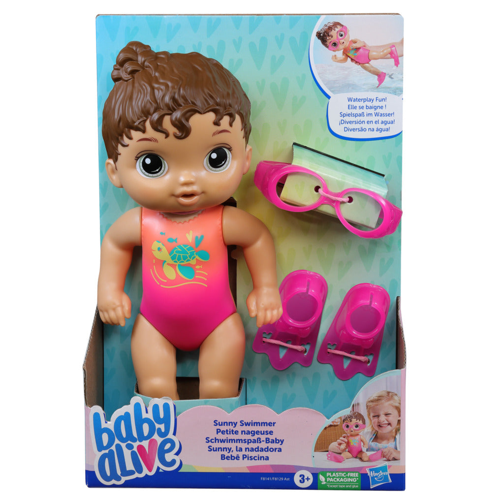 Baby Alive Sunny Swimmer Doll Brown Hair – Toyworld Australia