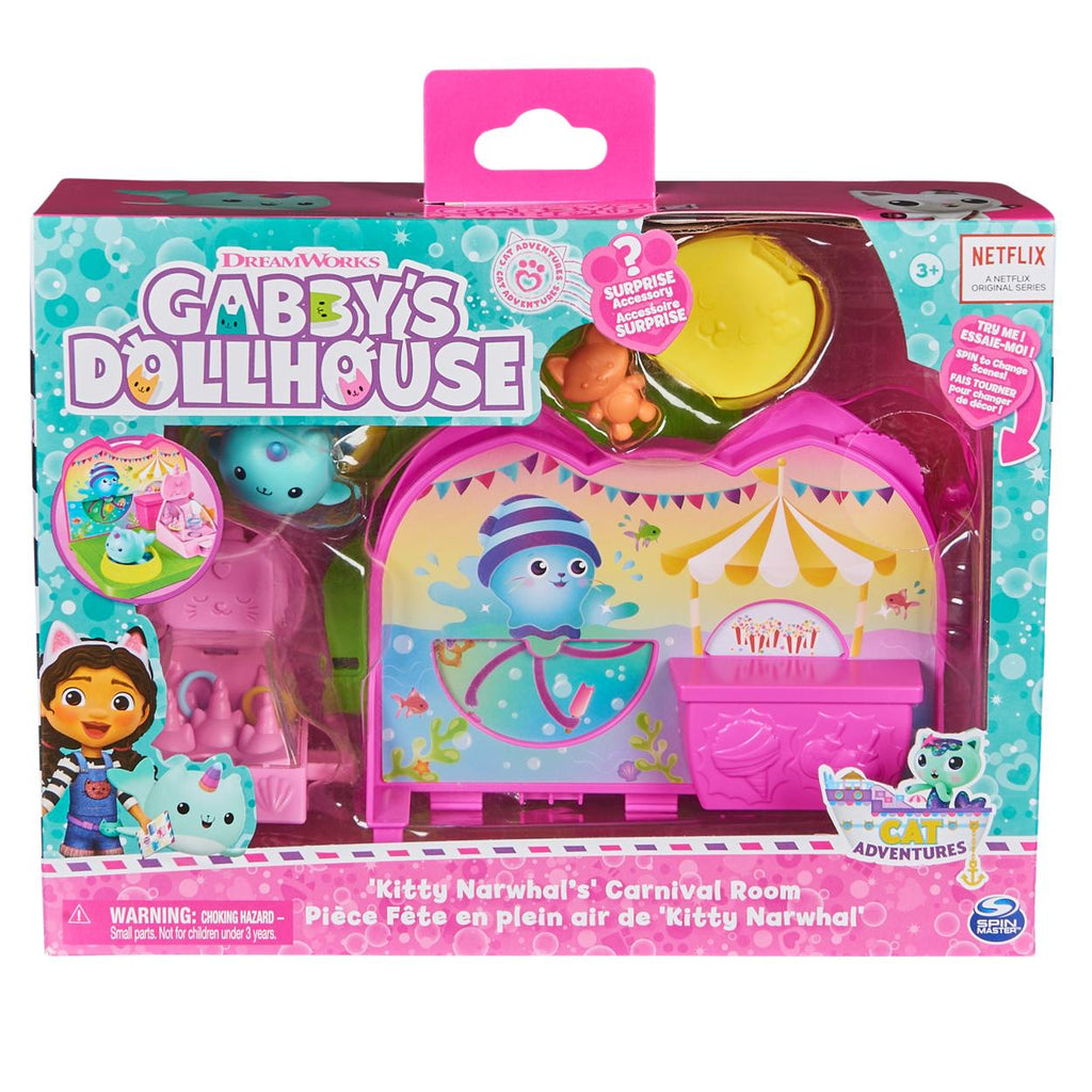 GABBY'S DOLLHOUSE KITTY NARWHAL'S CARNIVAL ROOM PLAYSET