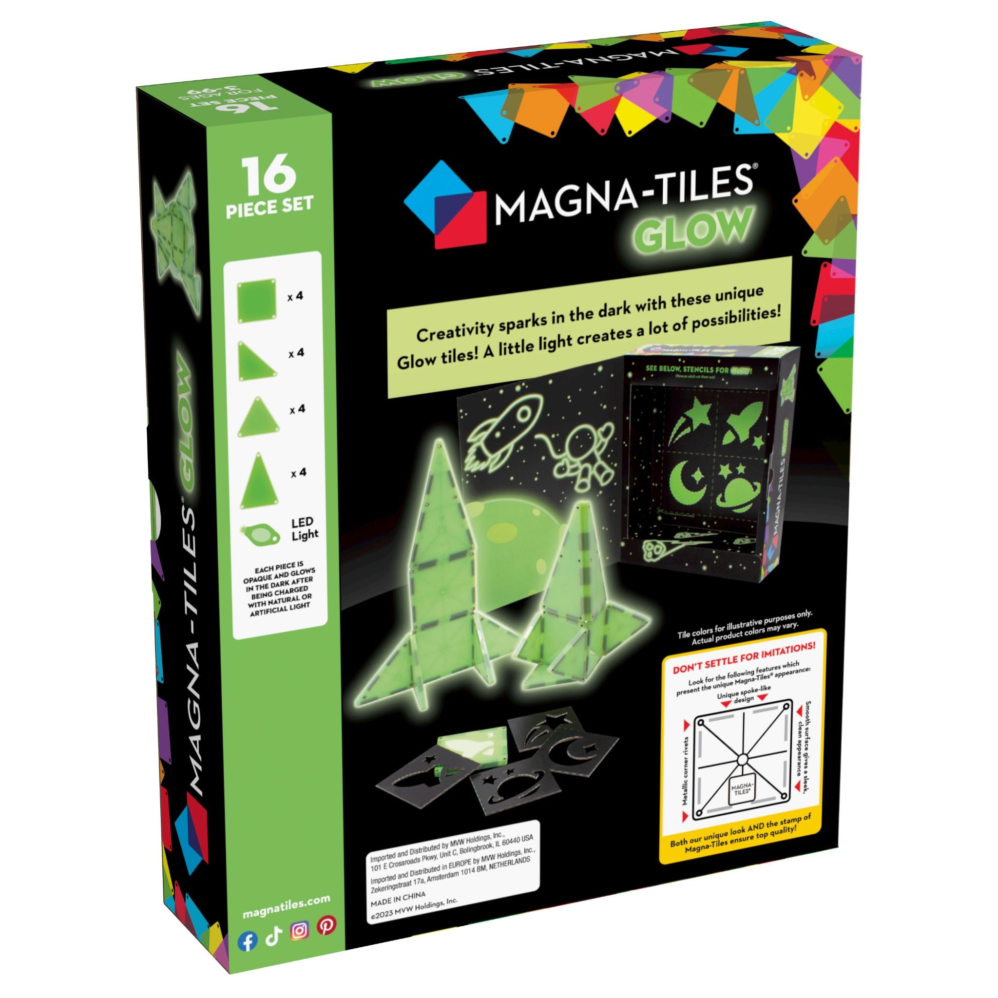 MAGNA-TILES- Glow - 16 Piece Set