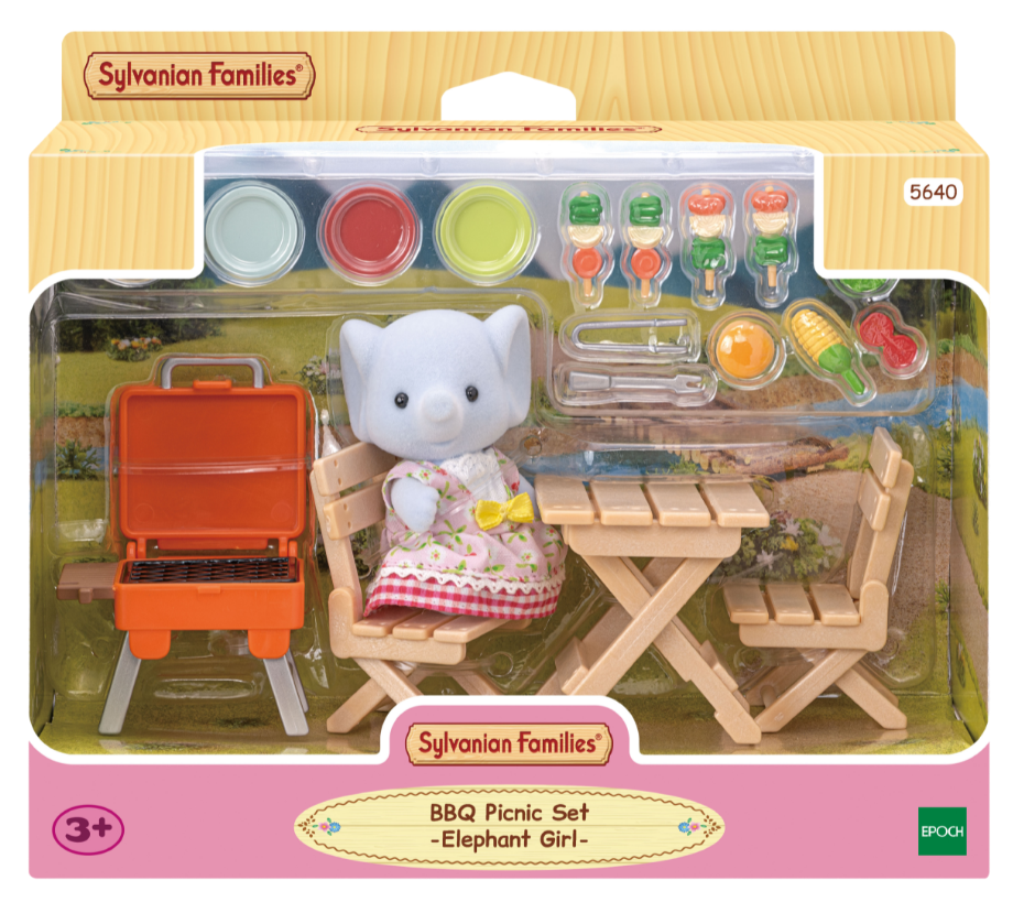 Sylvanian Families Accessories Bbq Picnic Set With Elephant Girl