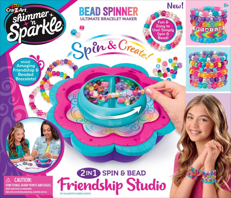 Cra-Z-Art Shimmer 'N Sparkle 2 In 1 Spin & Bead Friendship Studio - Toyworld Australia