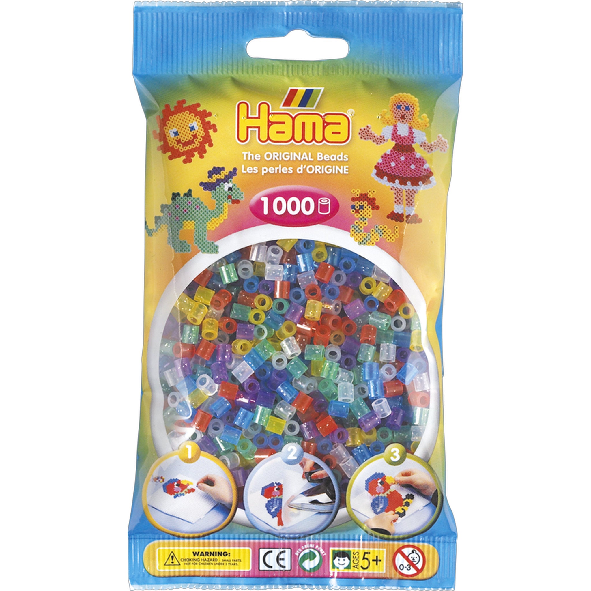 Hama Bead Bag 1000 Pieces Glitter