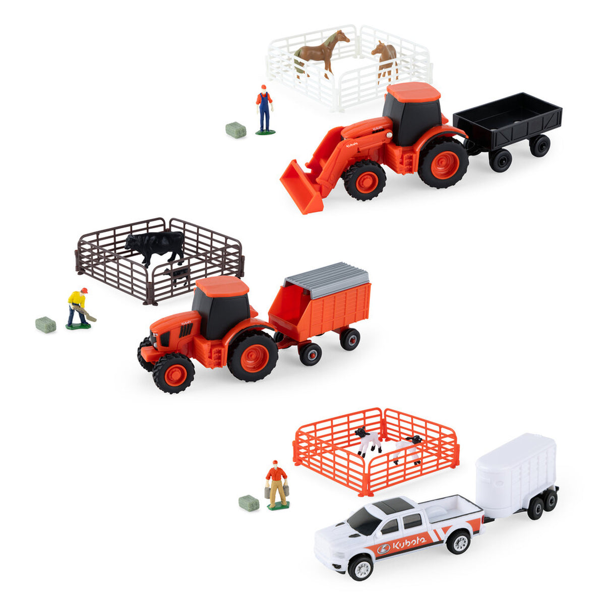TOMY Kubota 1:64 Front End Loader Farm Set 10 Piece Assorted Styles