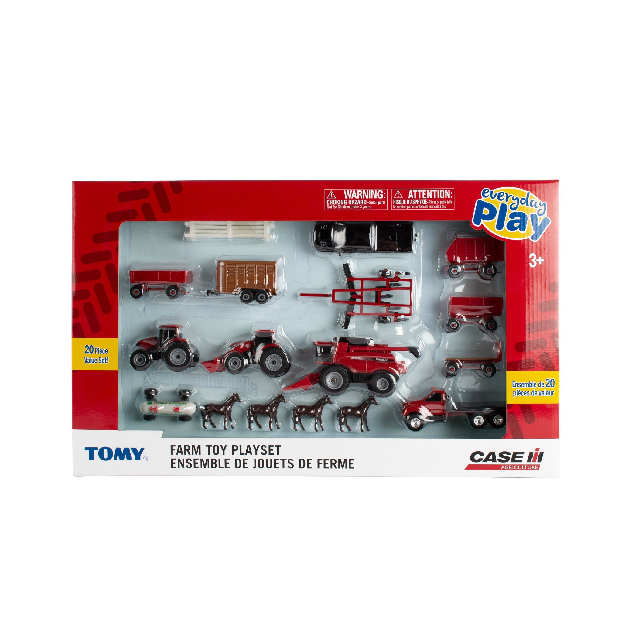 TOMY Case IH Die-Cast 1:64 Farm Toy 20 Piece Playset