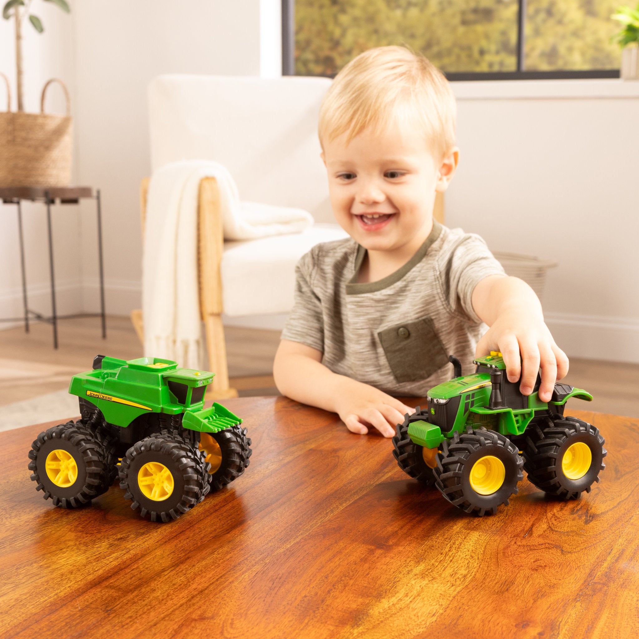 John Deere Monster Treads & Sounds Combine & Tractor 2 Pack