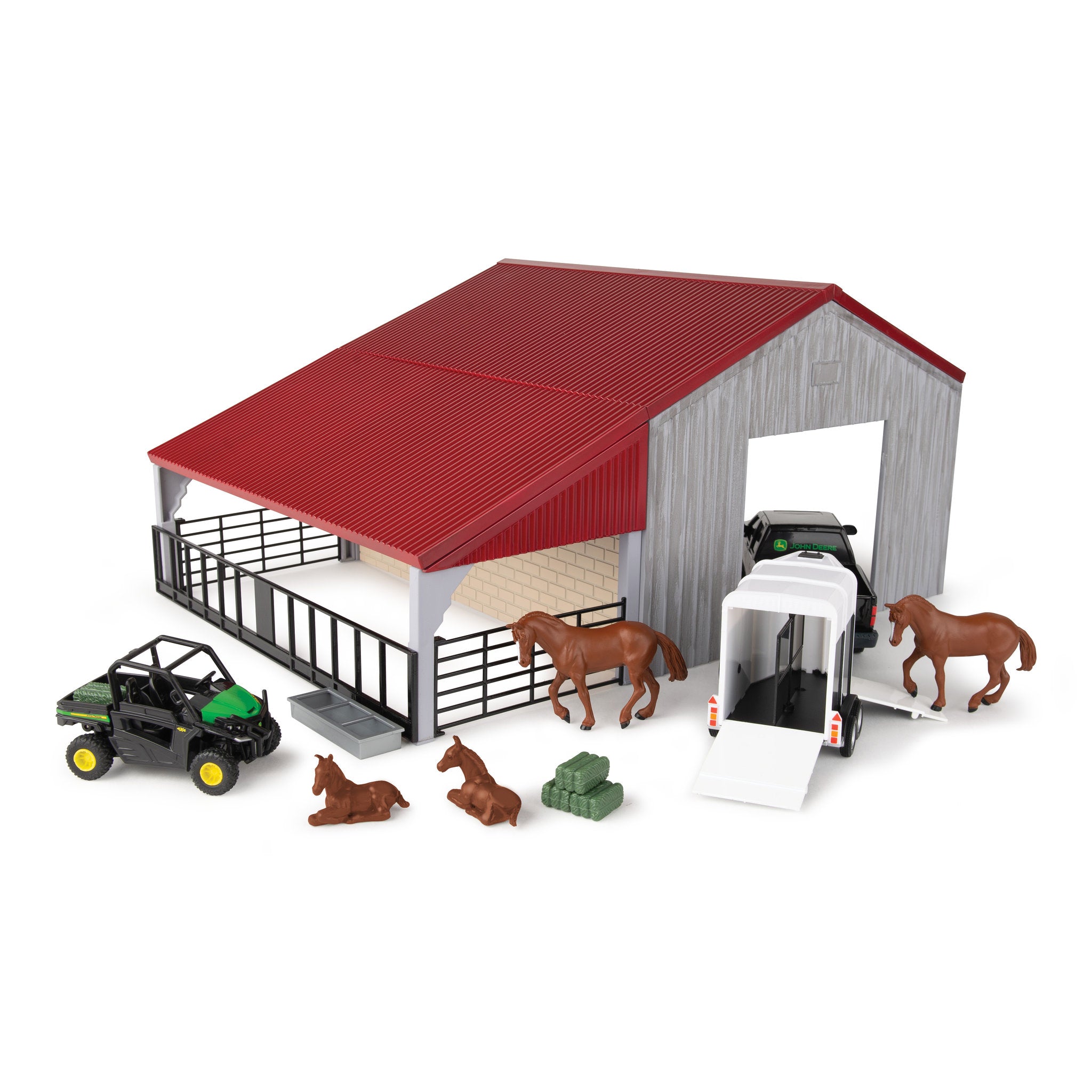 John Deere 1:32 Weathered Barn Playset - Horses