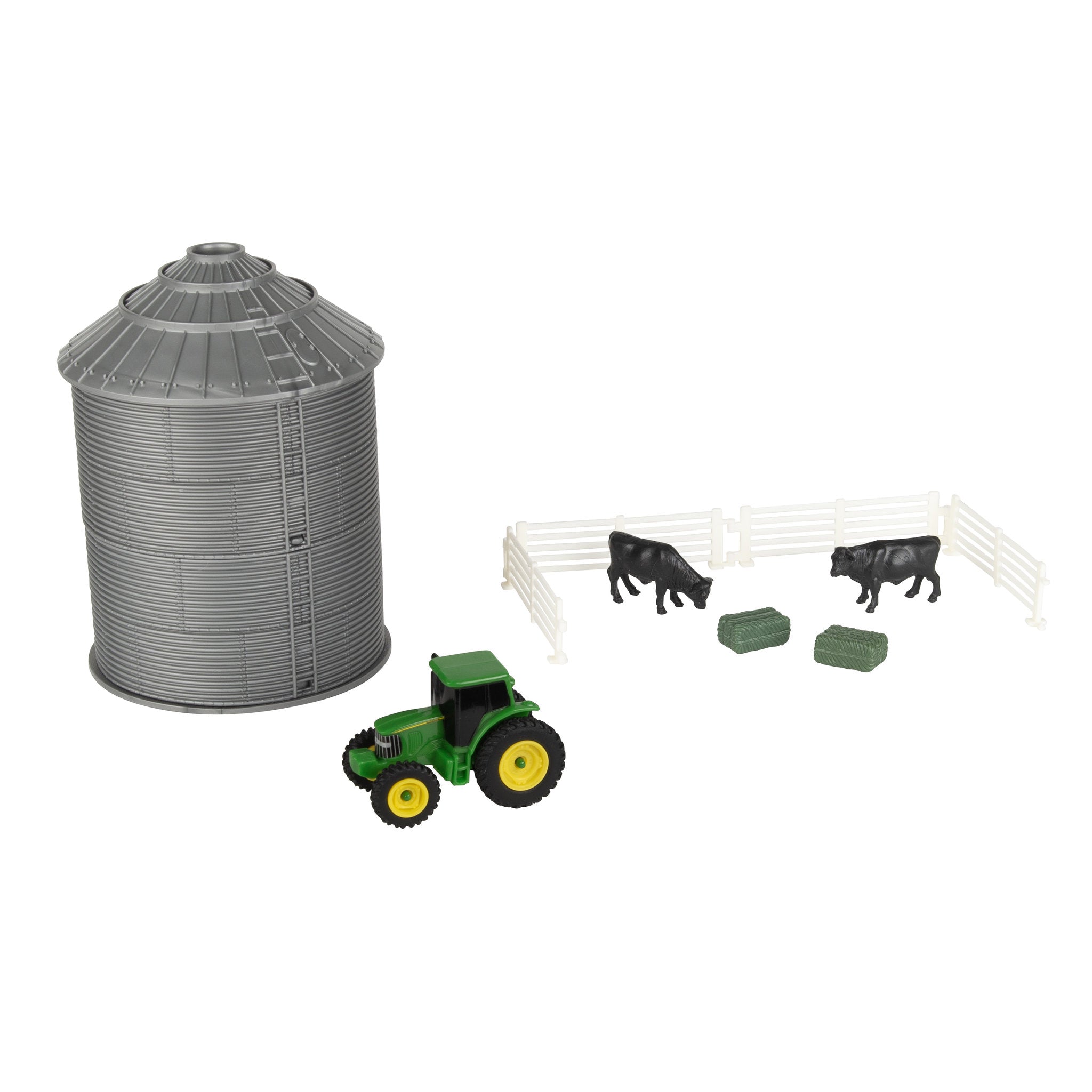 John Deere 1:64 Mini Grain Bin 10-Piece Farm Set