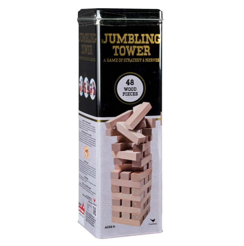 Cardinal Games Classic Wooden Tumbling Tower In Tin 48 Piece