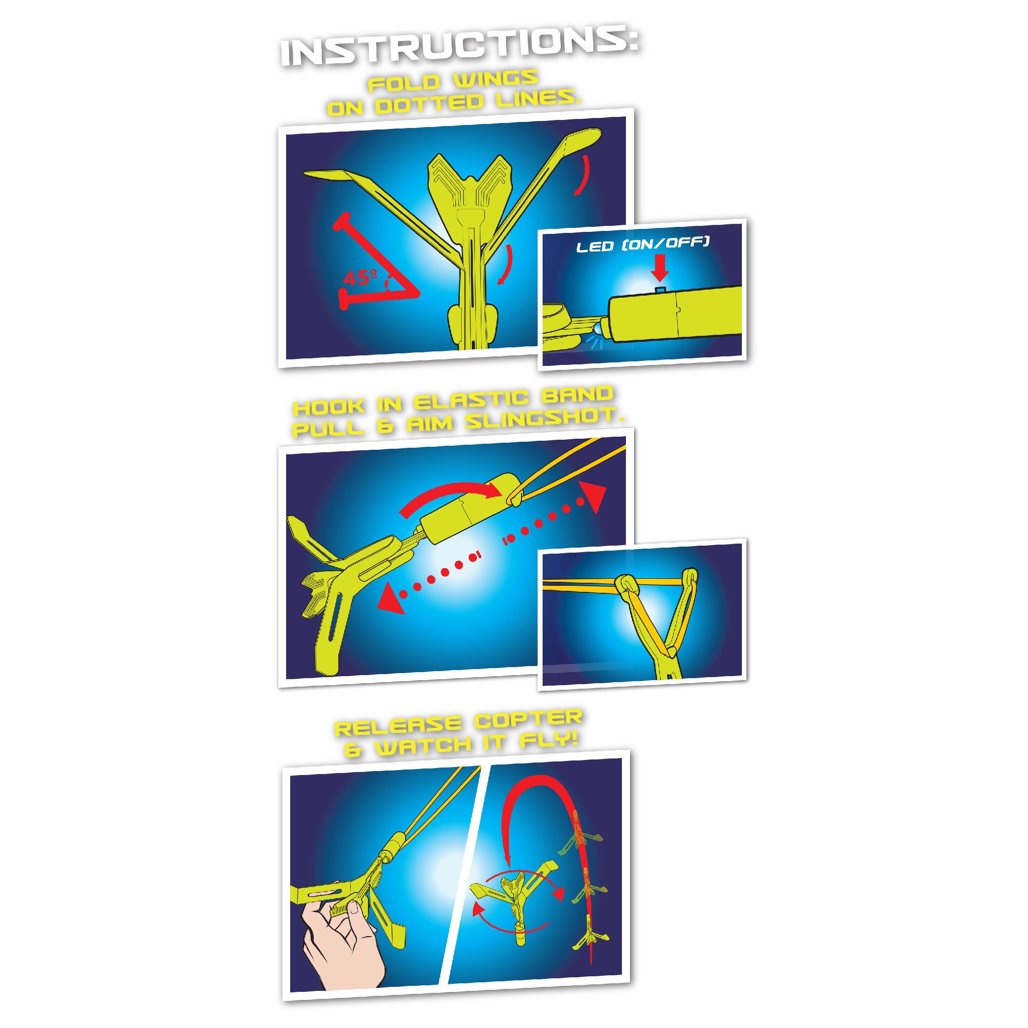Stunt Flyer LED Copters with Launcher