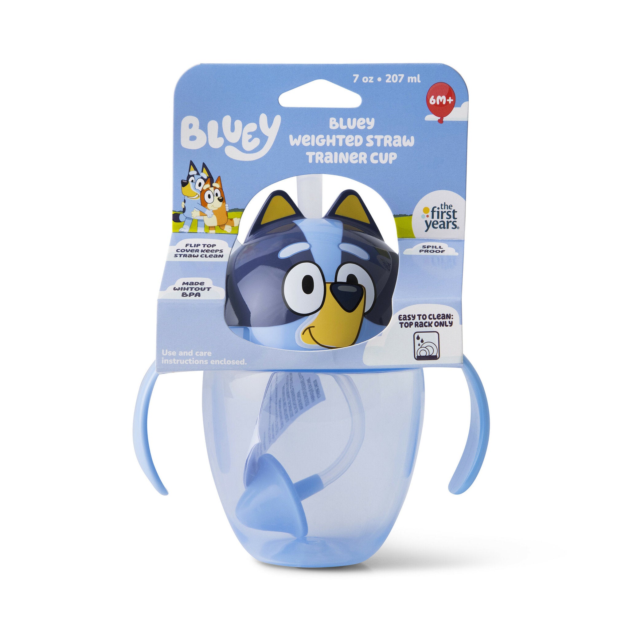 The First Years Weighted Straw Trainer Cup - Bluey