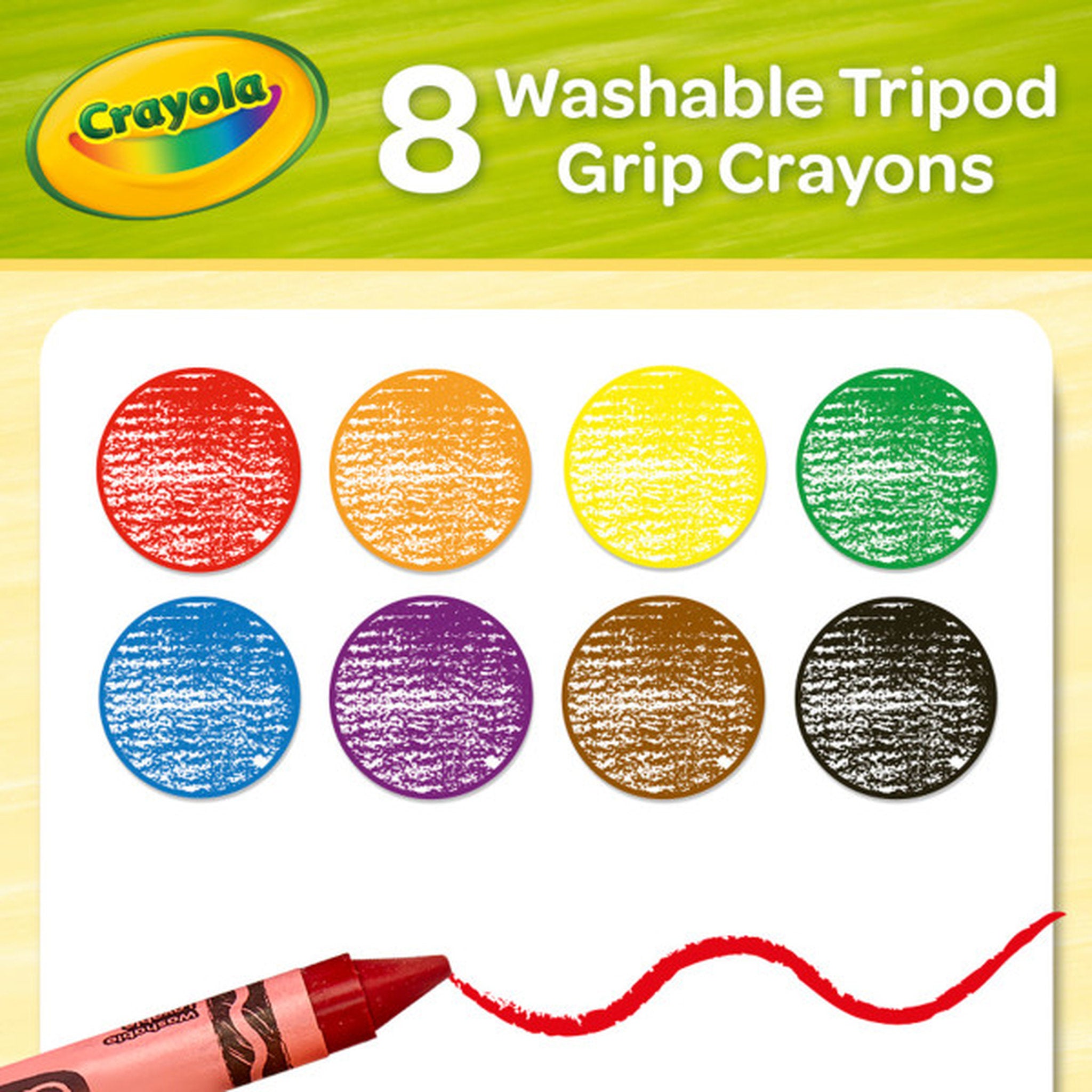 Crayola 8 Washable Tripod Grip Crayons