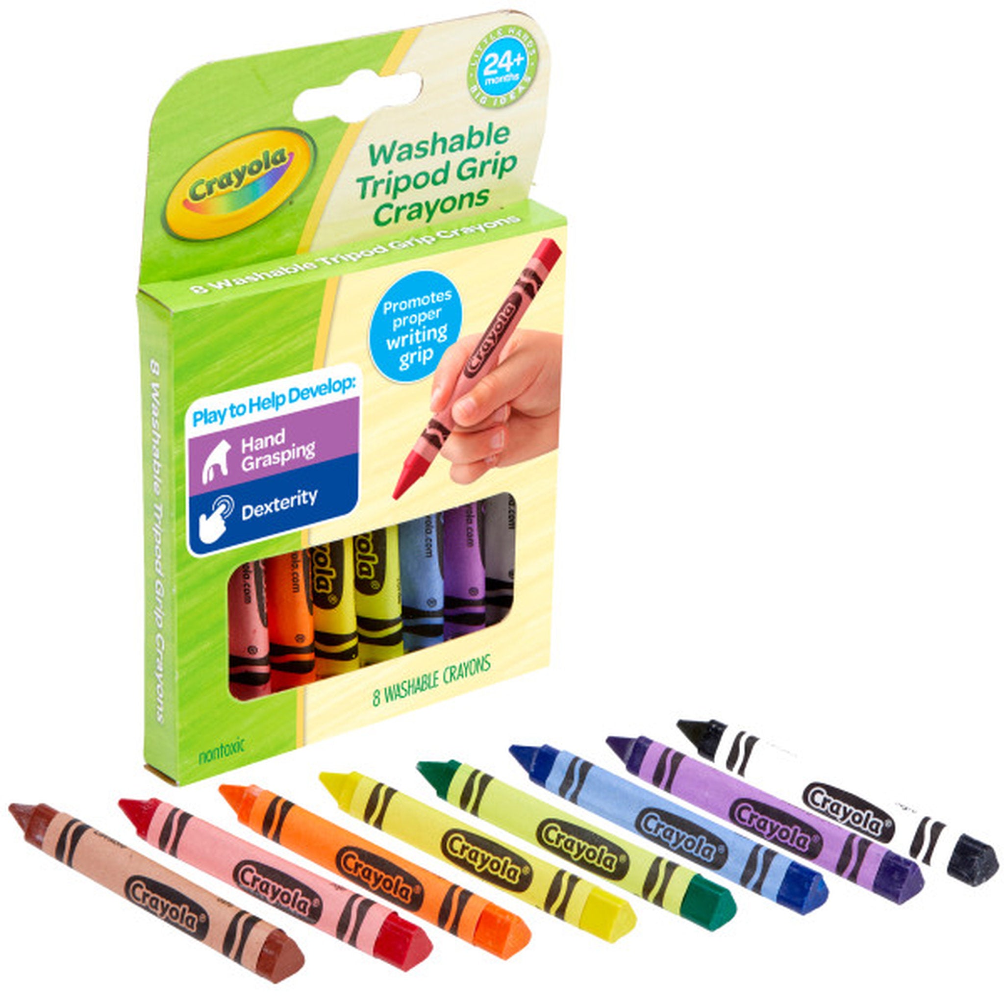 Crayola 8 Washable Tripod Grip Crayons