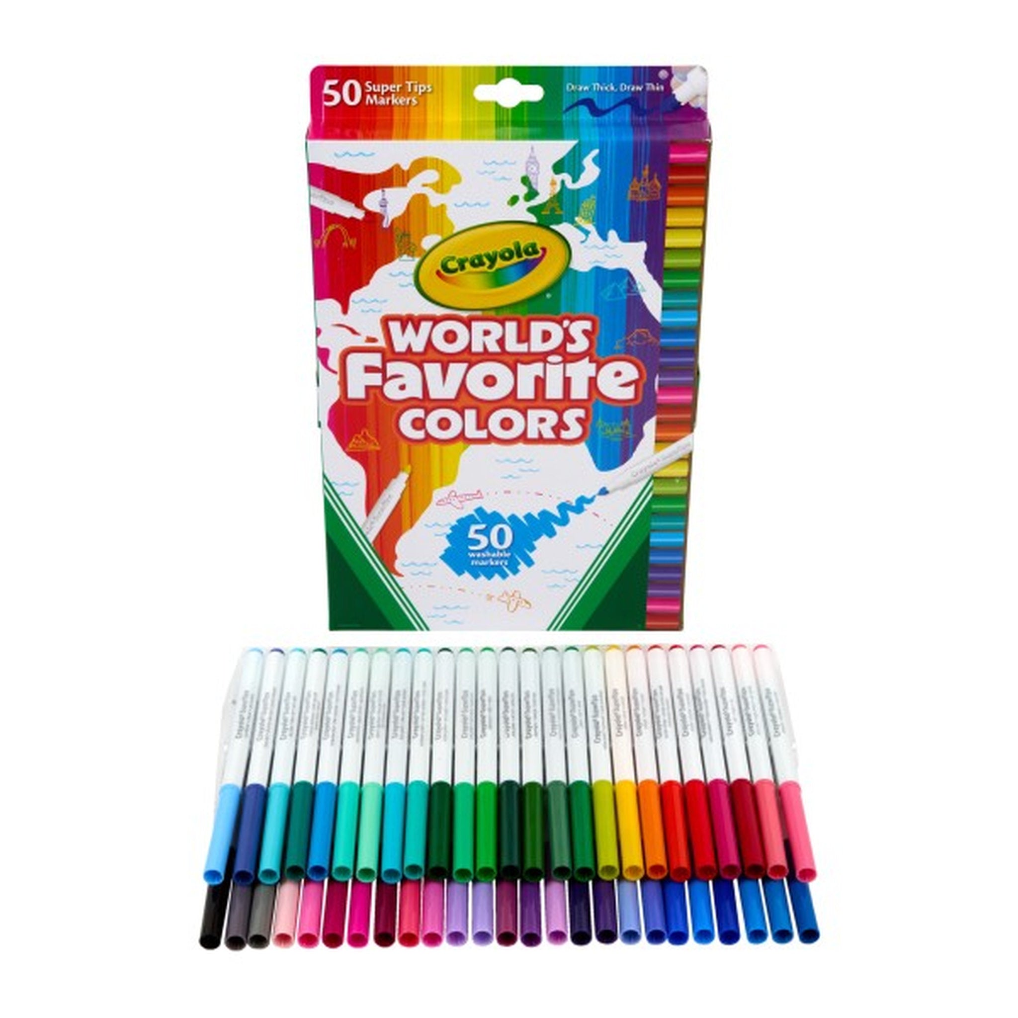 Crayola World's Favorite Colours 50 Pack Washable Markers