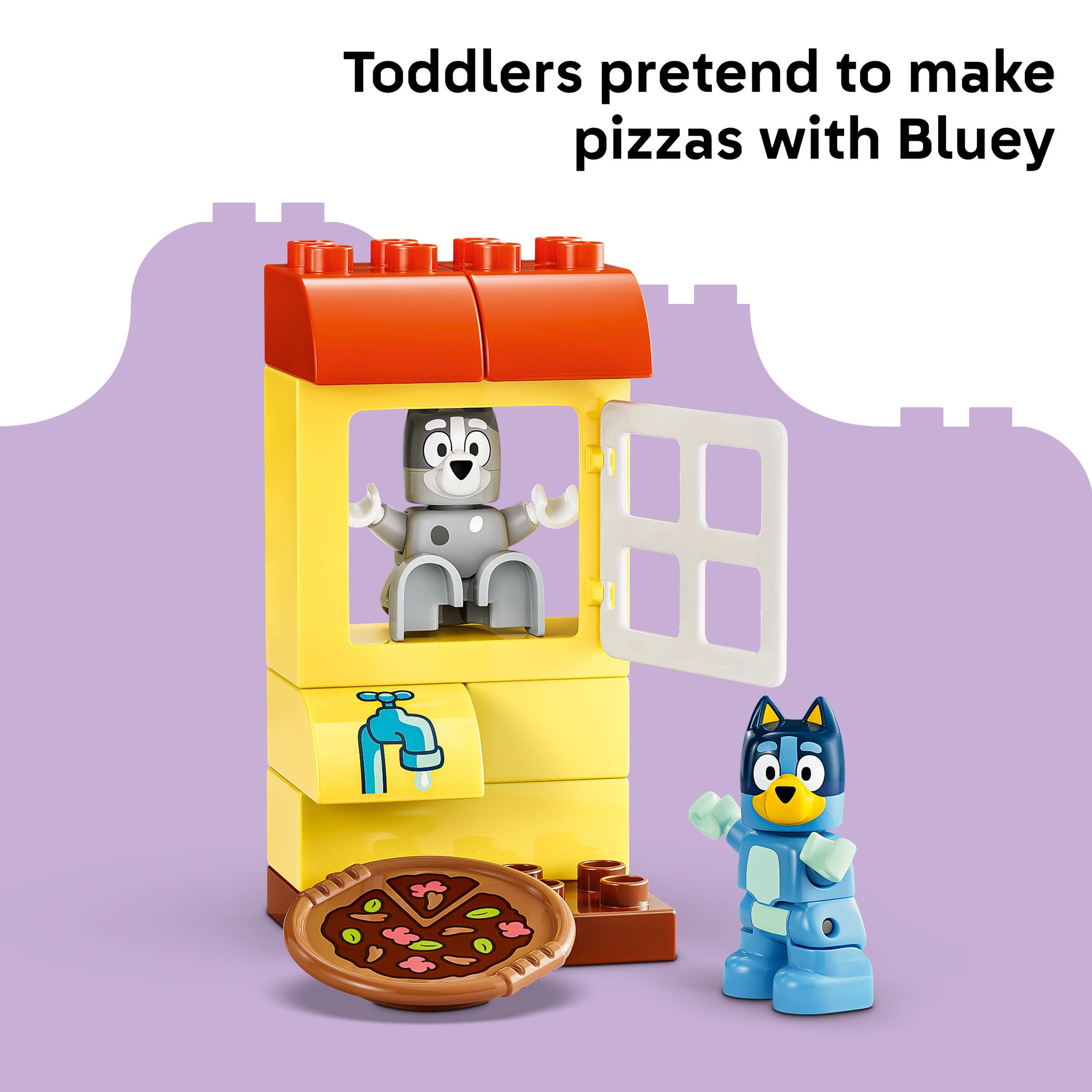 LEGO 10469 DUPLO Bluey Pizza Girls with Muffin and Bluey