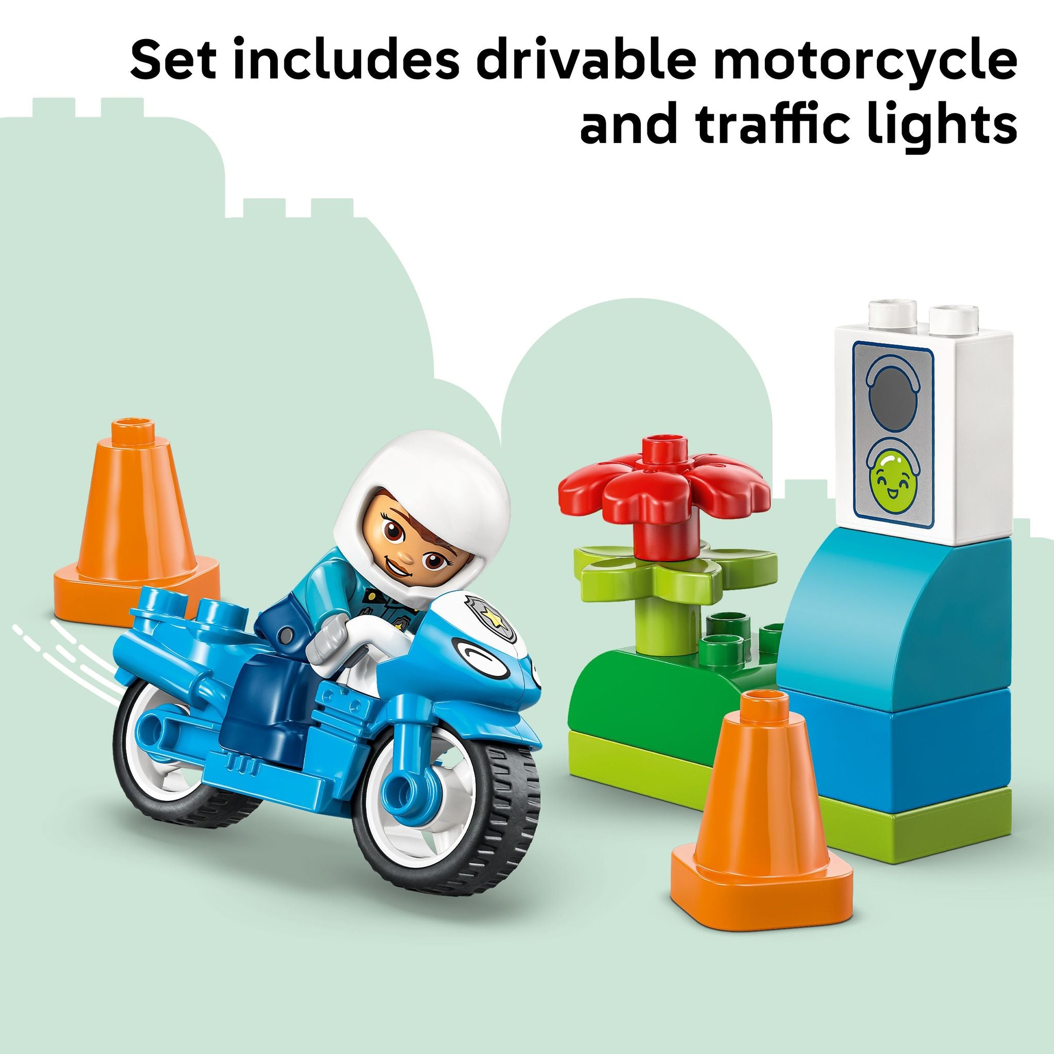 LEGO 10471 DUPLO Town Blue Police Motorcycle
