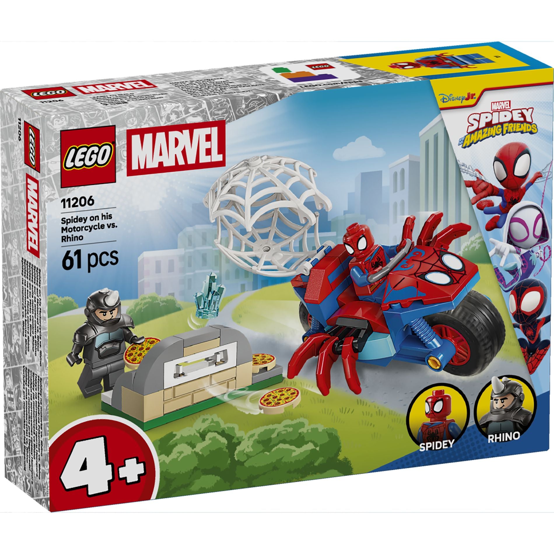 LEGO 11206 Marvel Spidey And His Amazing Friends Spidey On his Motorcycle vs. Rhino - Toyworld Australia
