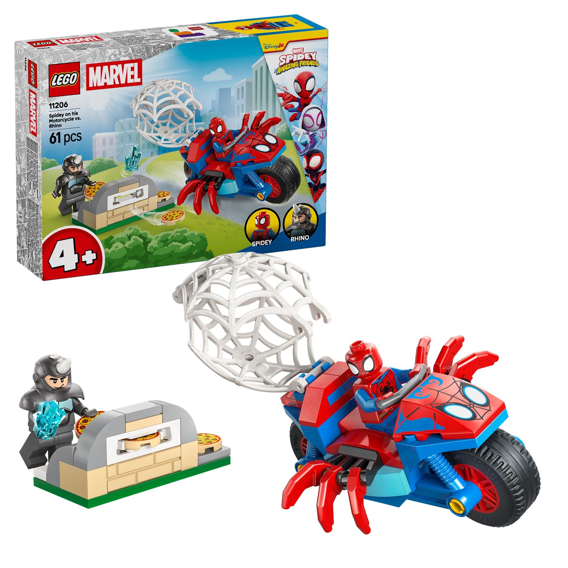LEGO 11206 Marvel Spidey And His Amazing Friends Spidey On his Motorcycle vs. Rhino - Toyworld Australia