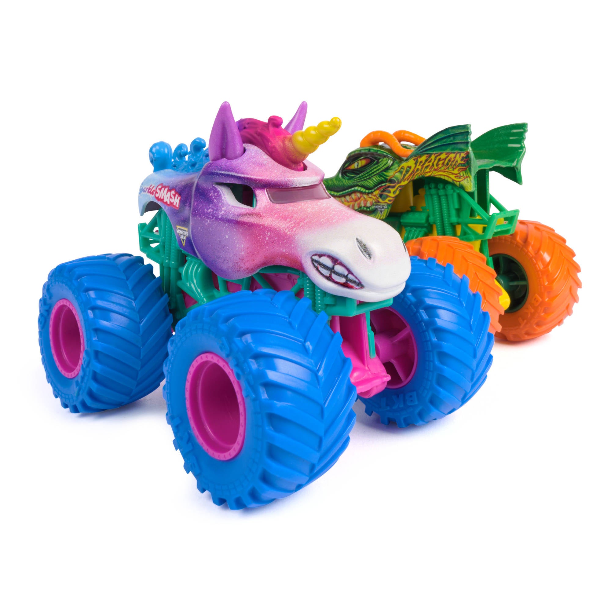 Monster Jam 1:64 Die-Cast 2 Pack  Dragon vs Sparkle Smash