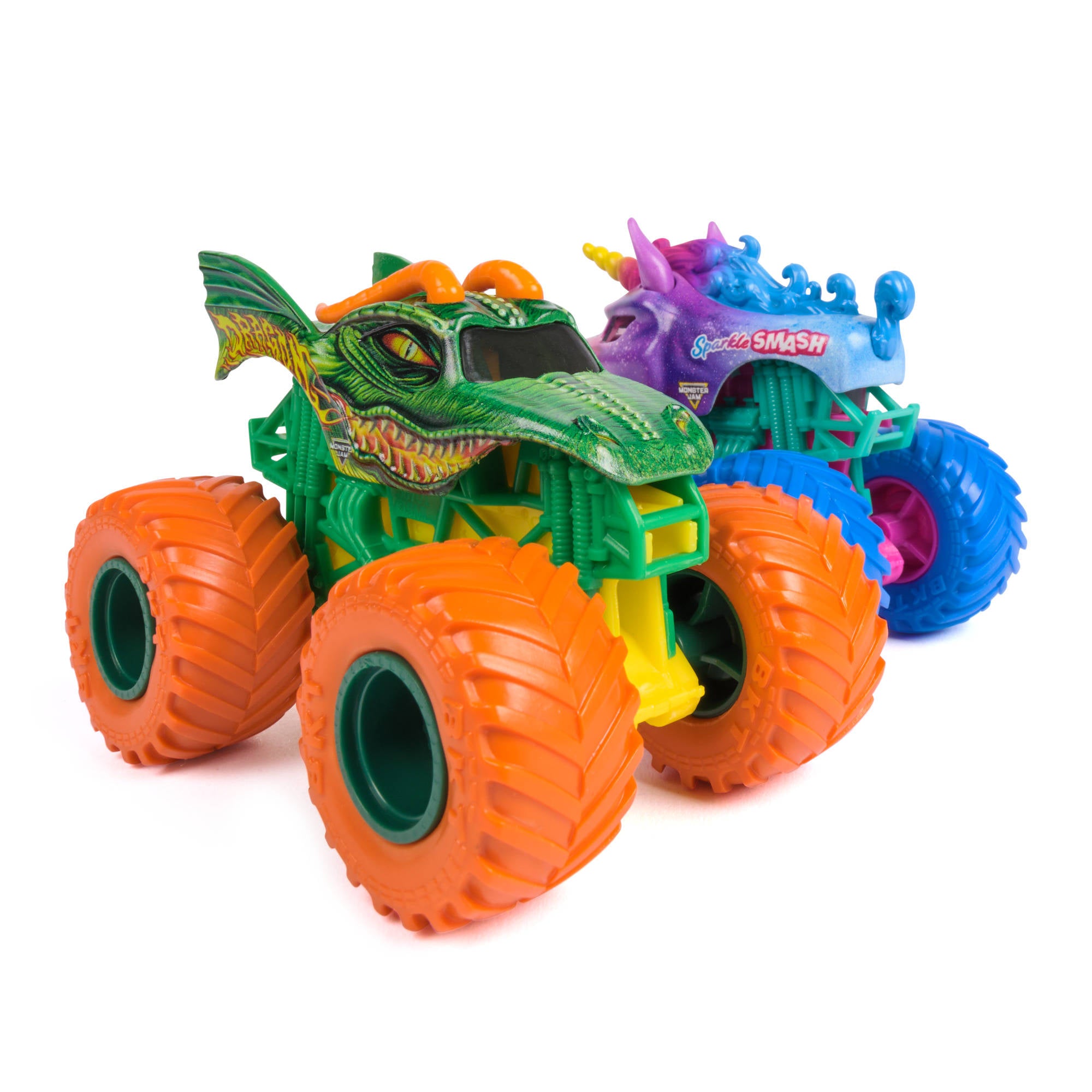 Monster Jam 1:64 Die-Cast 2 Pack  Dragon vs Sparkle Smash