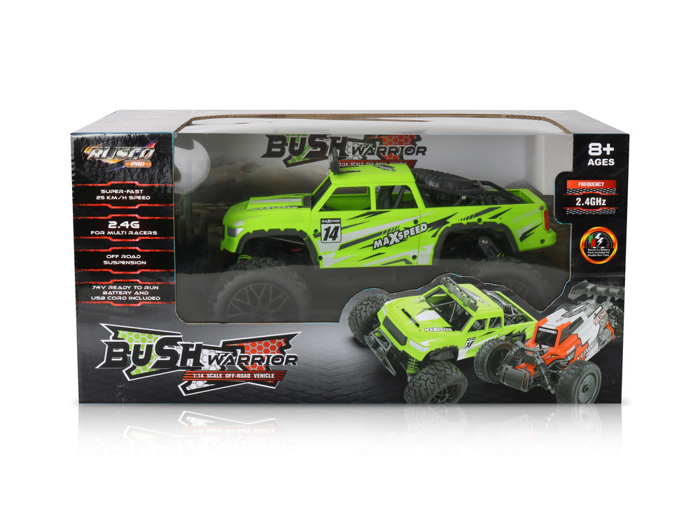 Rusco Racing 1:14 Bush Warrior Truck With Dual Batteries Assorted Styles
