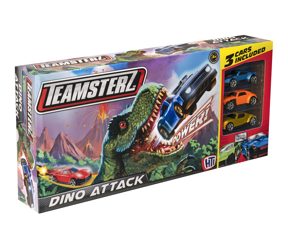Teamsterz Dino Attack Playset With 3 Die-Cast Cars