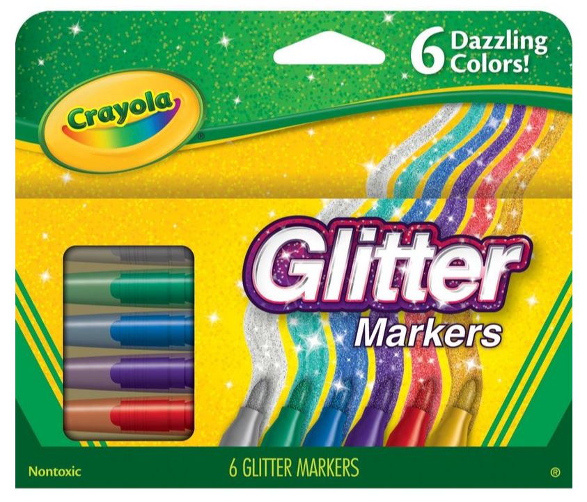 Crayola Glitter Markers 6 Pack