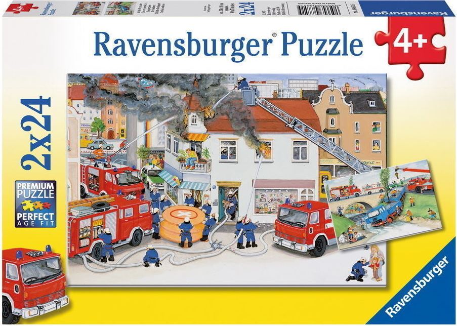 Ravensburger Busy Fire Brigade 2x24 Piece - Toyworld Australia