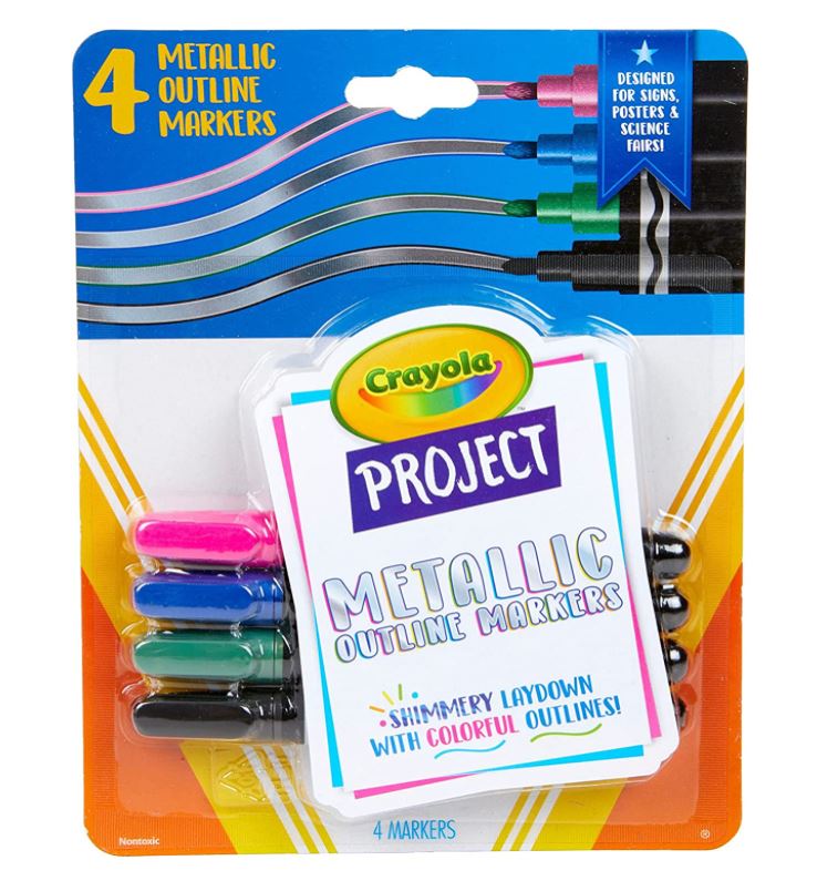 Crayola Project Metallic Outline Markers 4 Pack