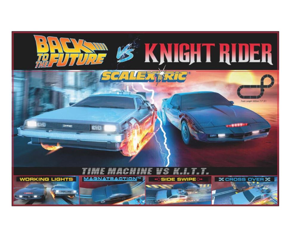 SCALEXTRIC 1:32 BACK TO THE FUTURE VS KNIGHT RIDER TRACK SET