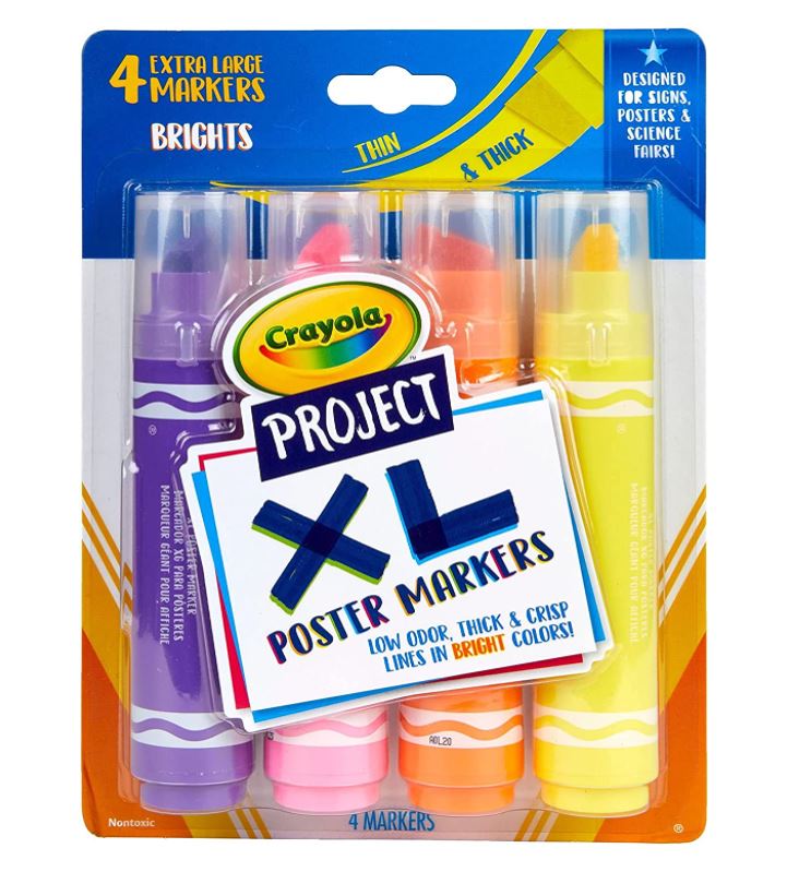 Crayola Project XL Markers Brights 4 Pack