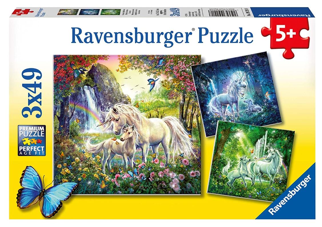 Ravensburger Beautiful Unicorns 3x49 Piece - Toyworld Australia