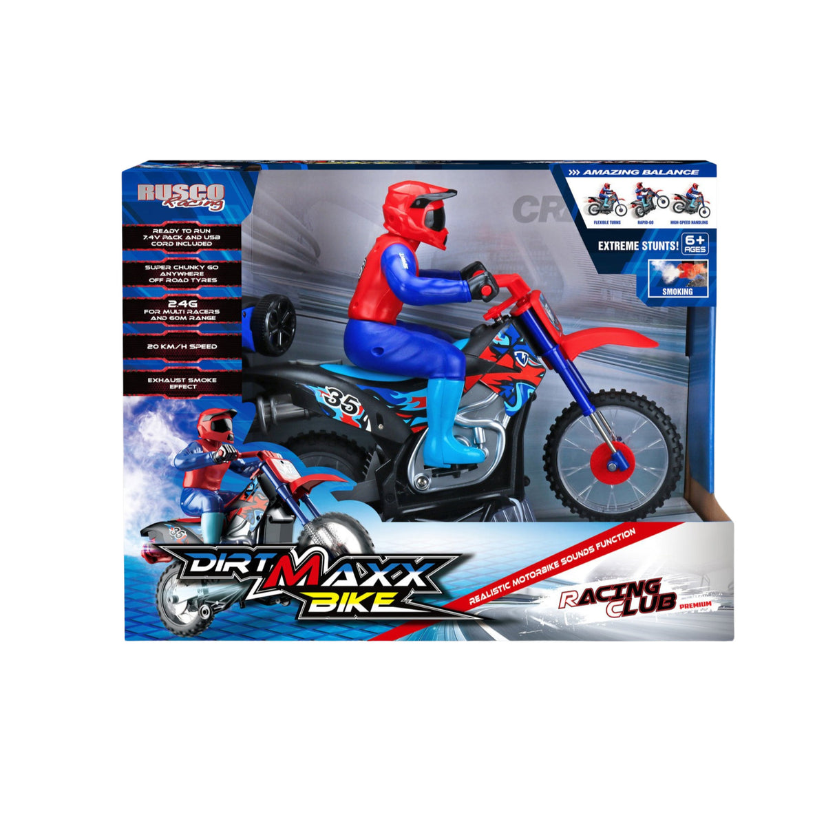 Rusco Racing 1:10 Dirt Maxx Motorbike With Sounds & Smoke