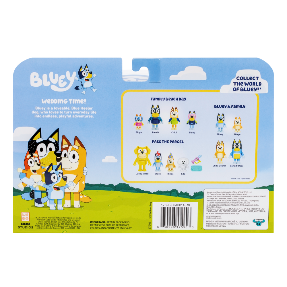 Bluey Figure 4 Pack - Wedding Time