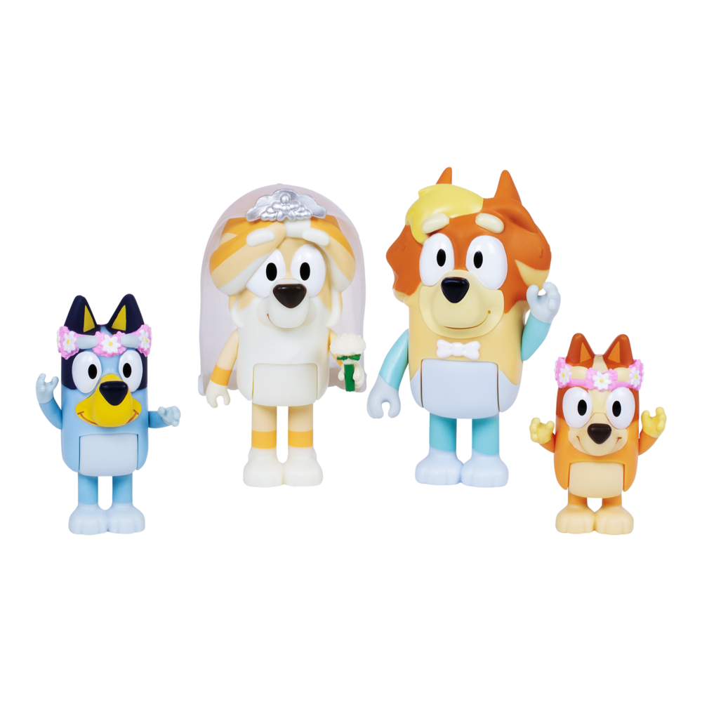 Bluey Figure 4 Pack - Wedding Time
