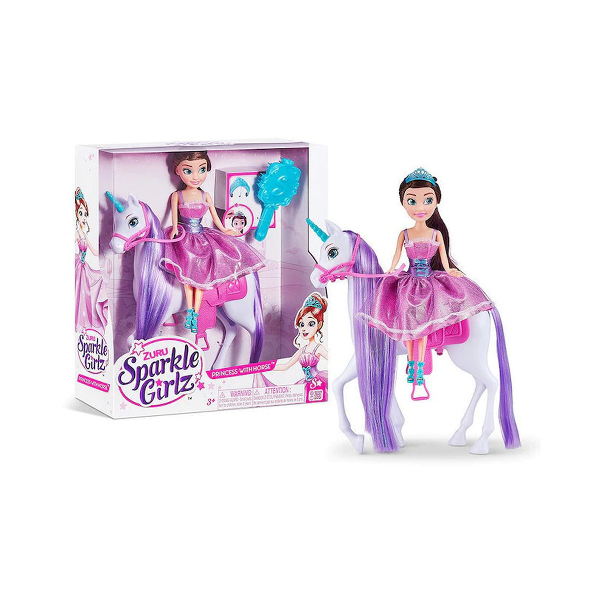 ZURU Sparkle Girlz Princess Doll & Horse Playset - Brunette