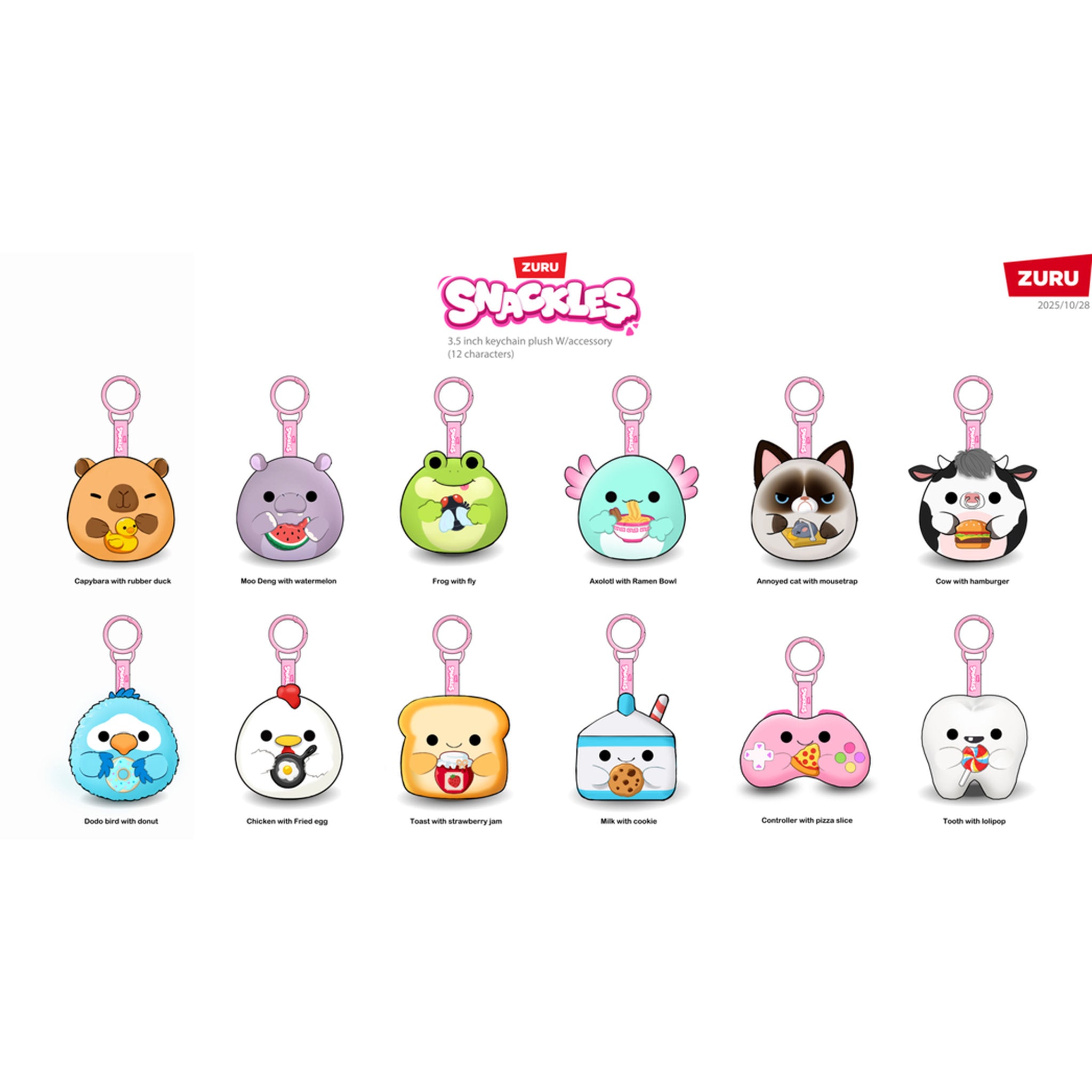 ZURU Snackles 3.5 Inch Keychains  Capsules S1 Assorted Style