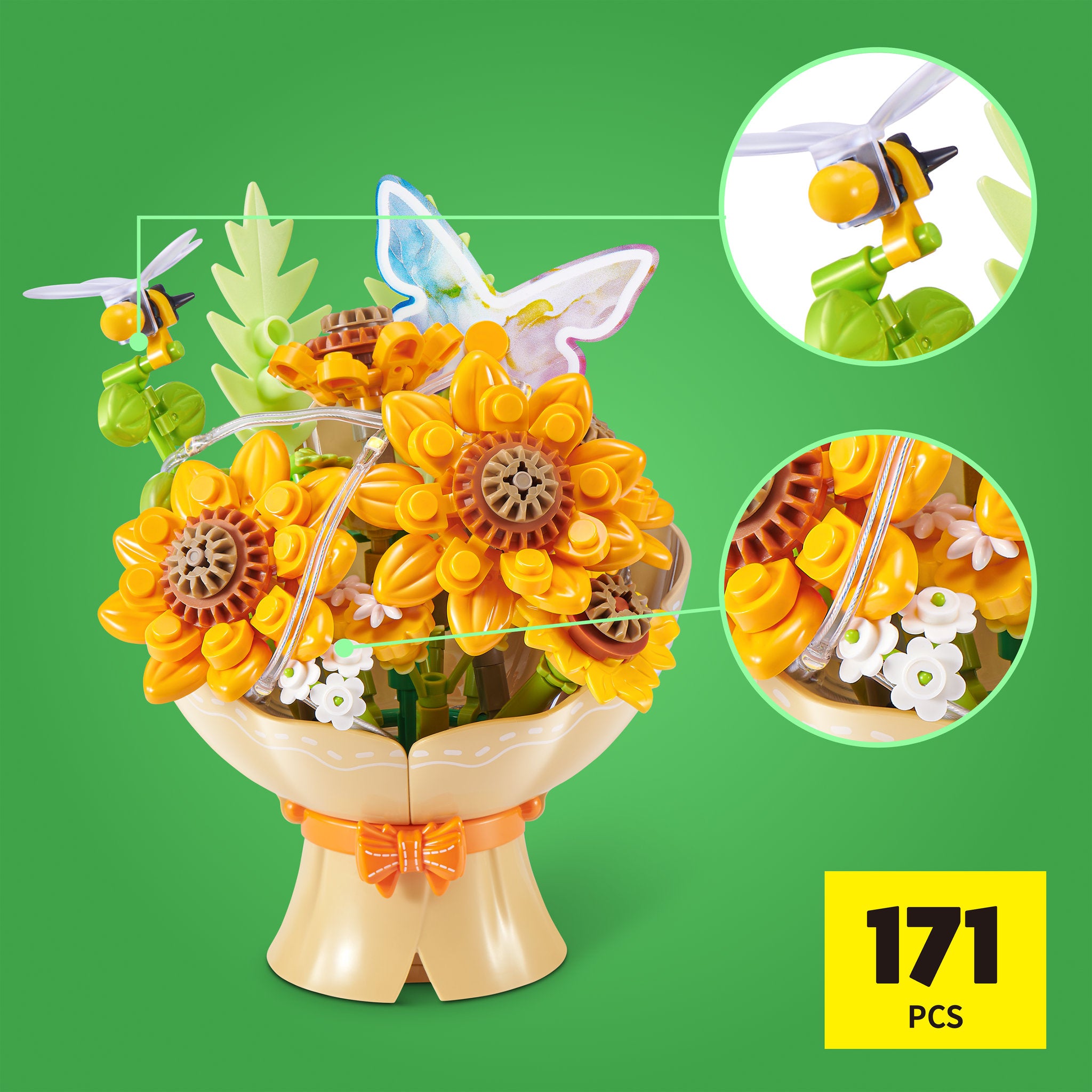 ZURU MAX Build LED Bouquets Series 1 - Yellow