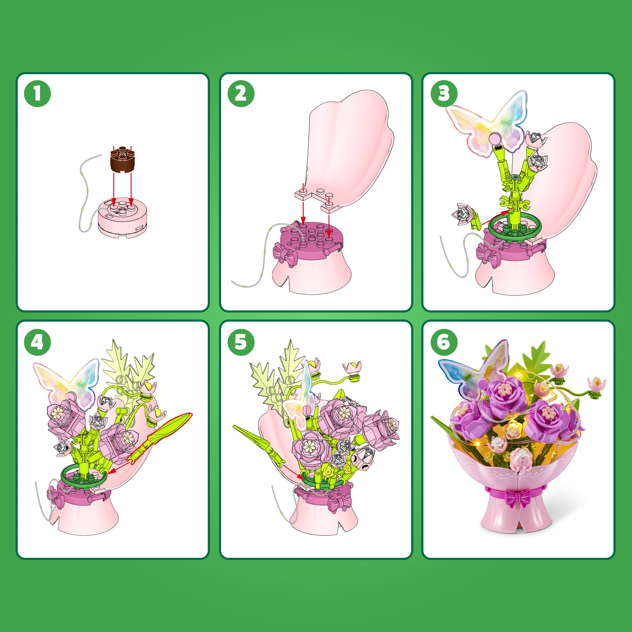 ZURU MAX Build LED Bouquets Series 1 - Pink
