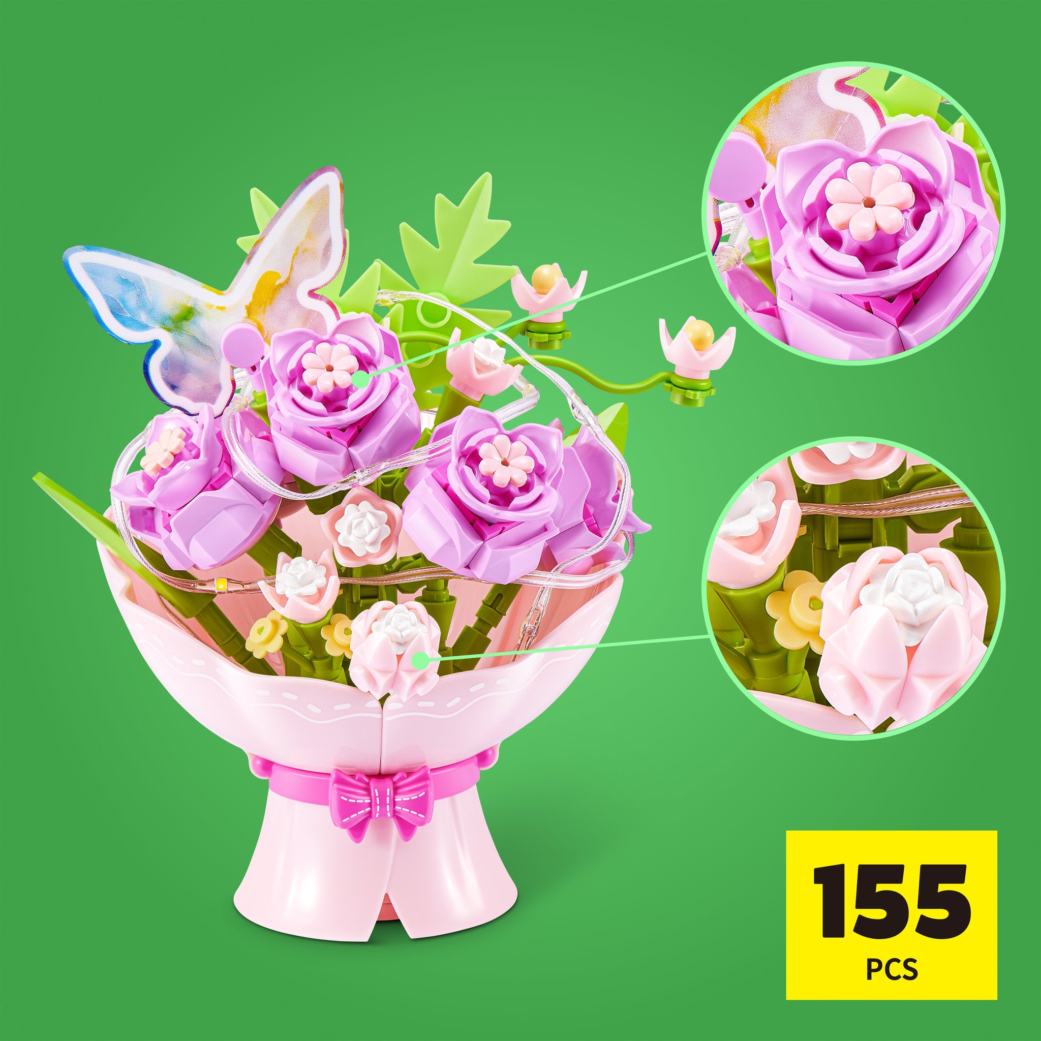 ZURU MAX Build LED Bouquets Series 1 - Pink