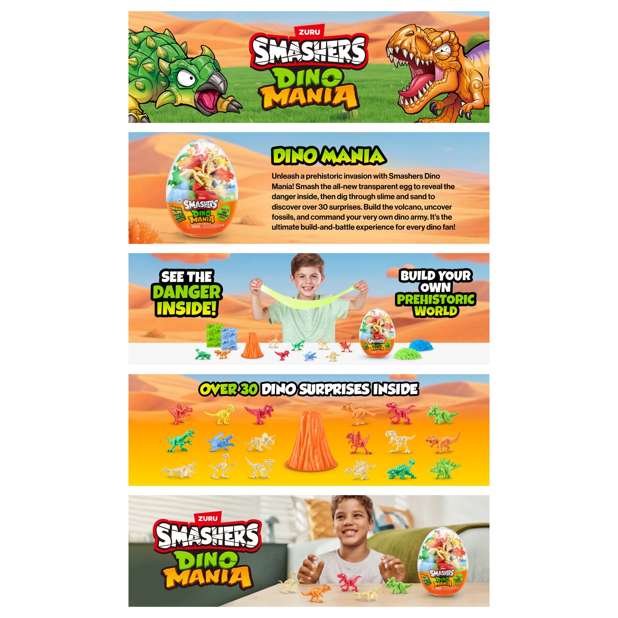 ZURU Smasher DINO Mania Large Egg - Assorted Styles
