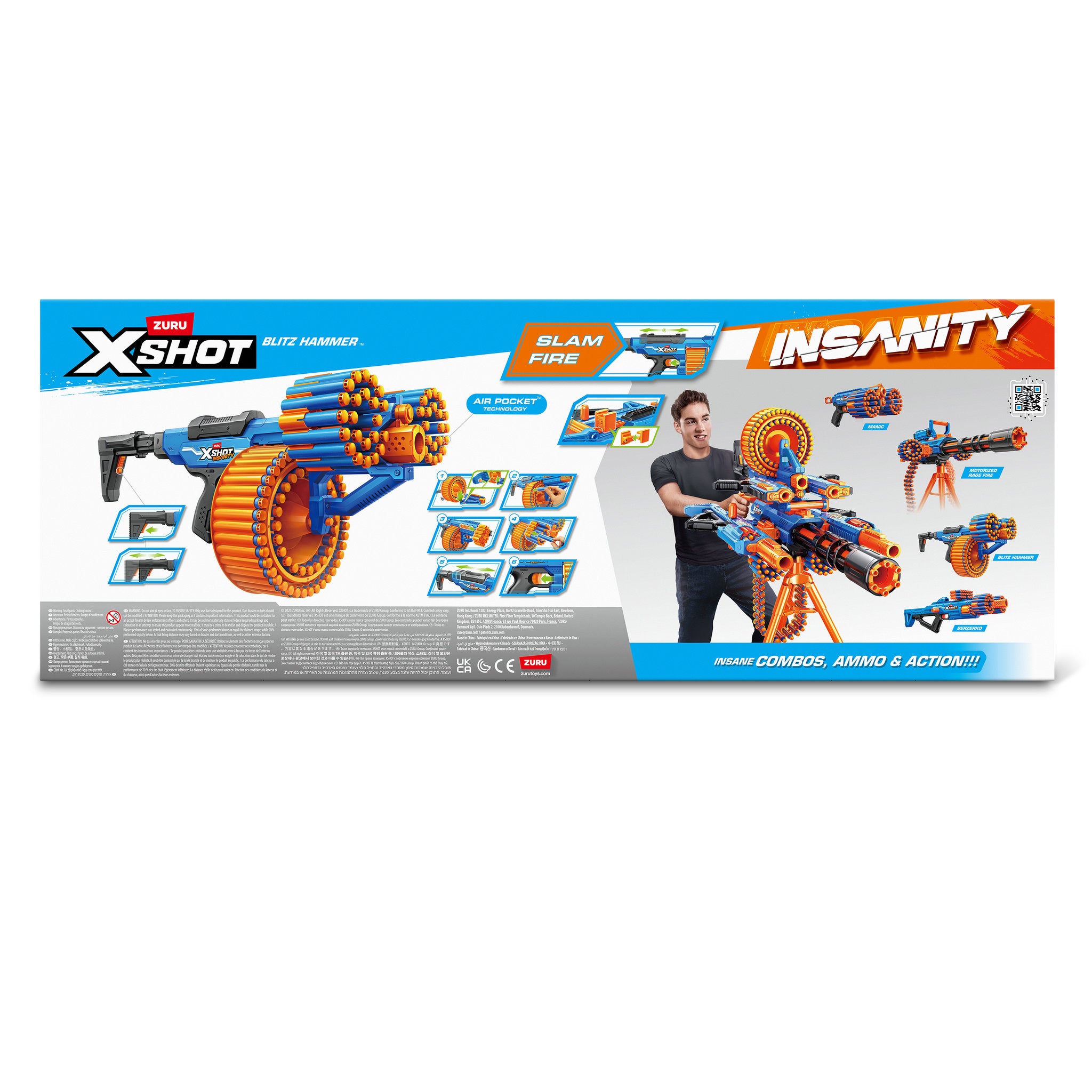 ZURU XSHOT Insanity Blitz Hammer With 48 Darts