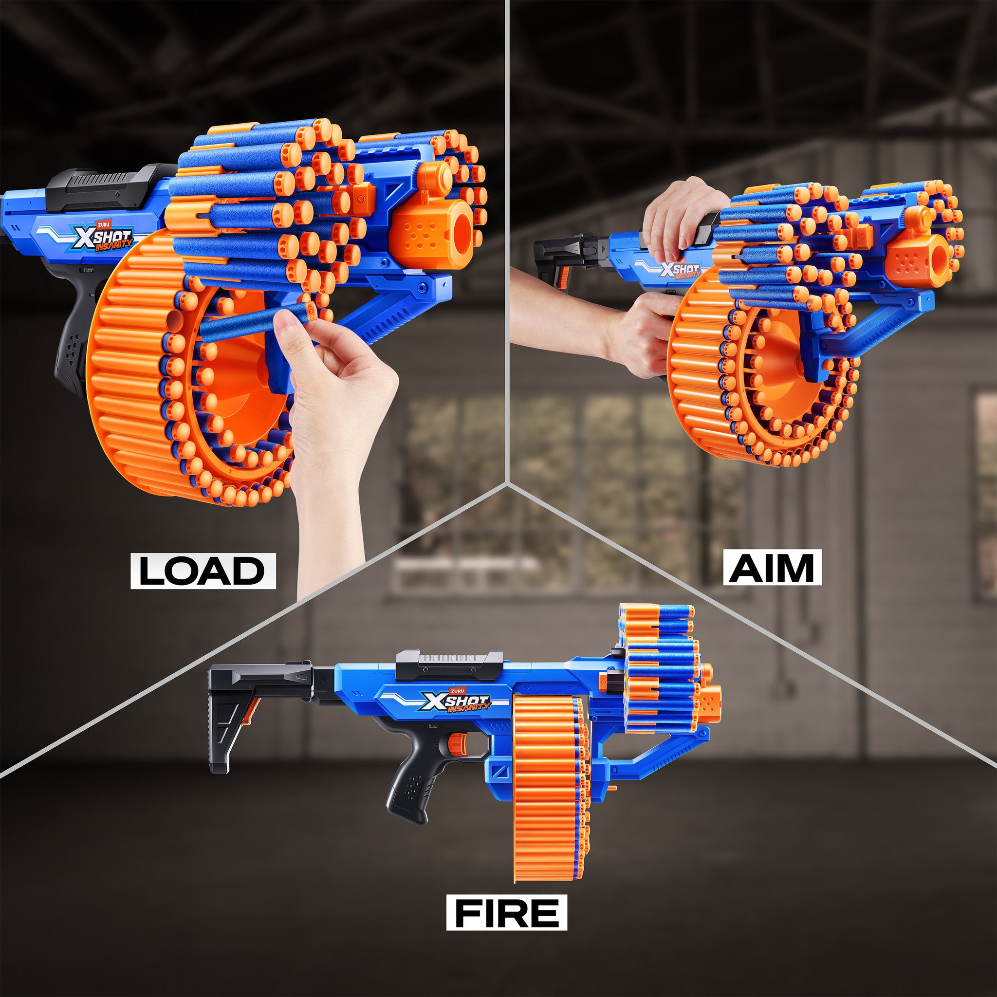 ZURU XSHOT Insanity Blitz Hammer With 48 Darts