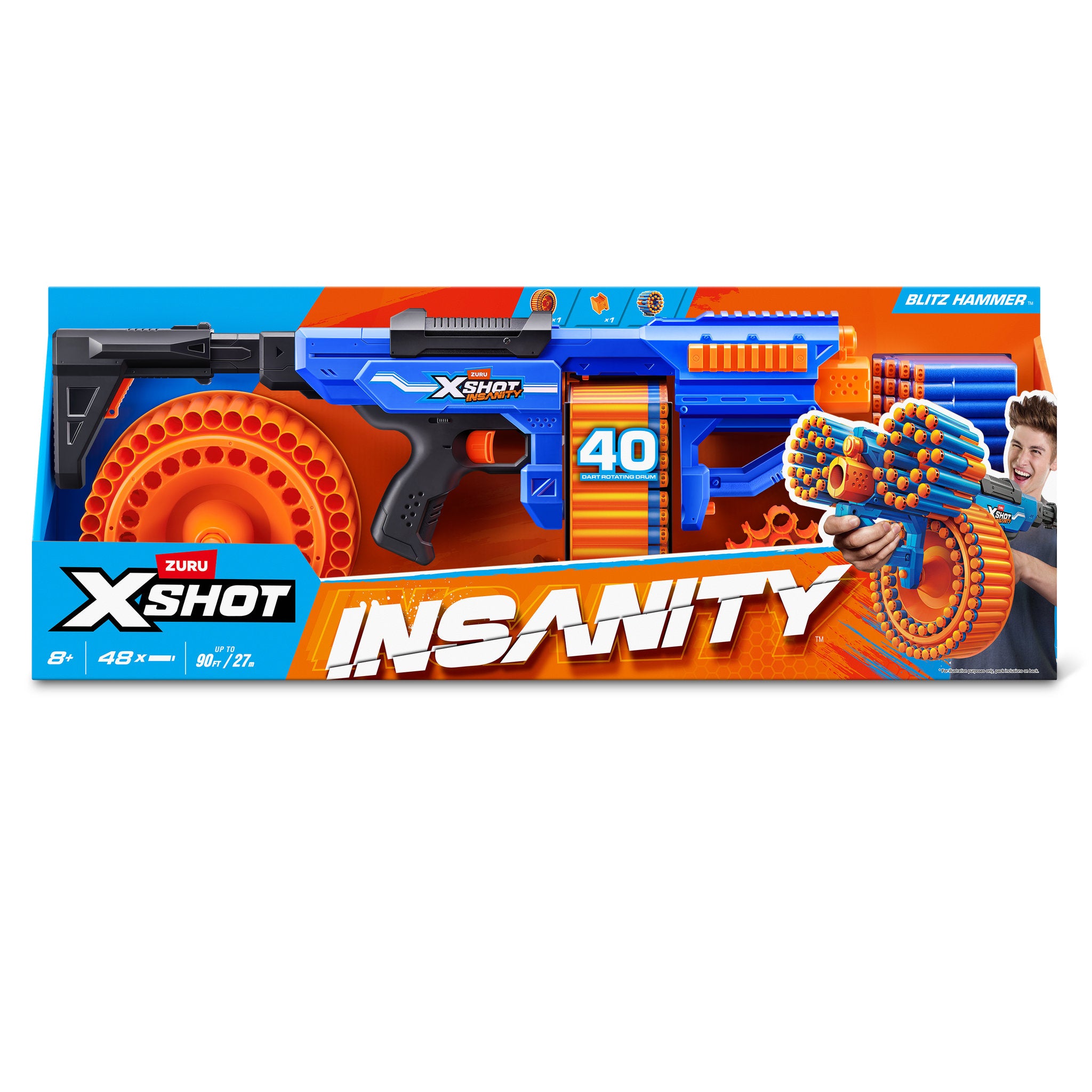 ZURU XSHOT Insanity Blitz Hammer With 48 Darts