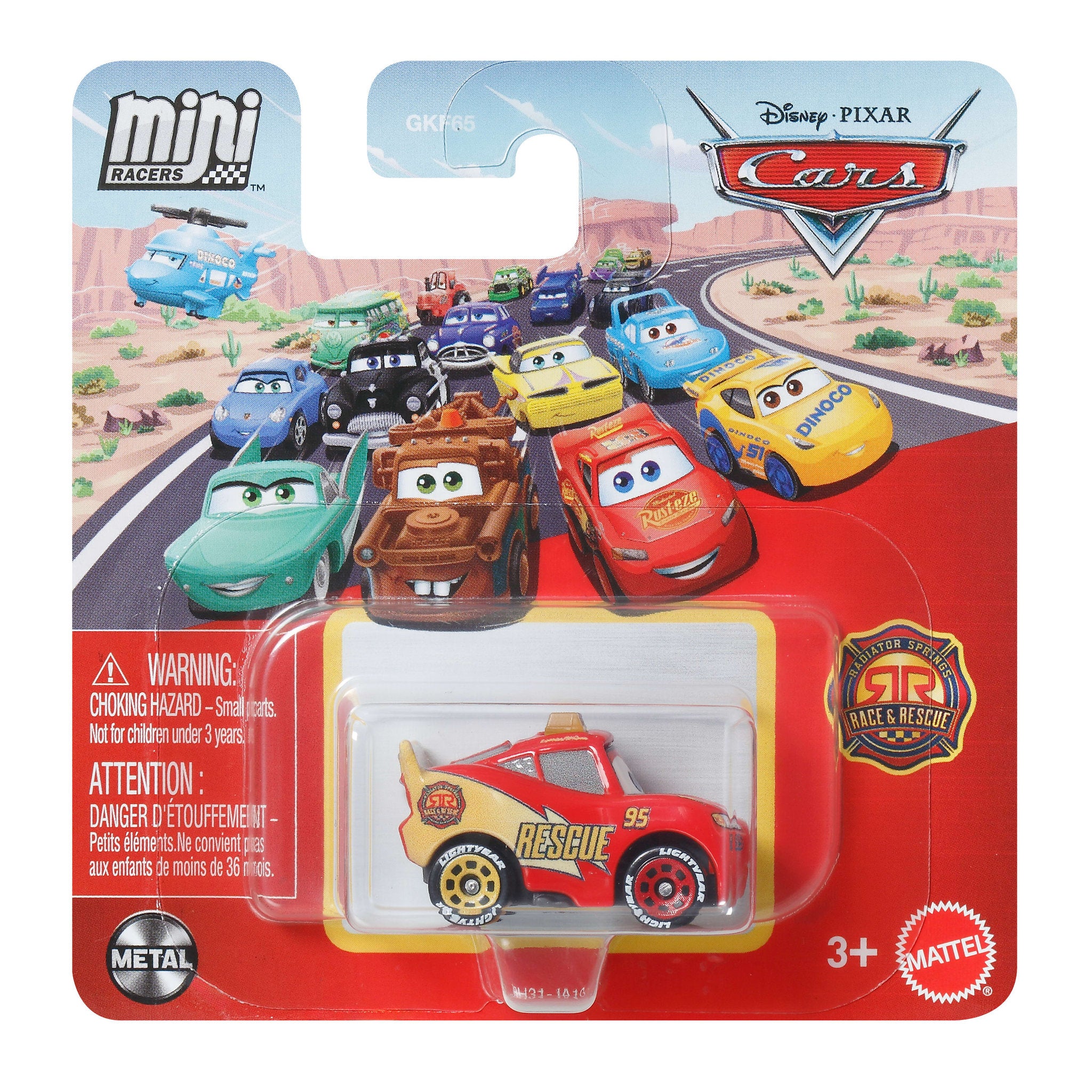 Disney Pixar Cars Mini Die-Cast Racers - Race And Rescue Lightning McQueen