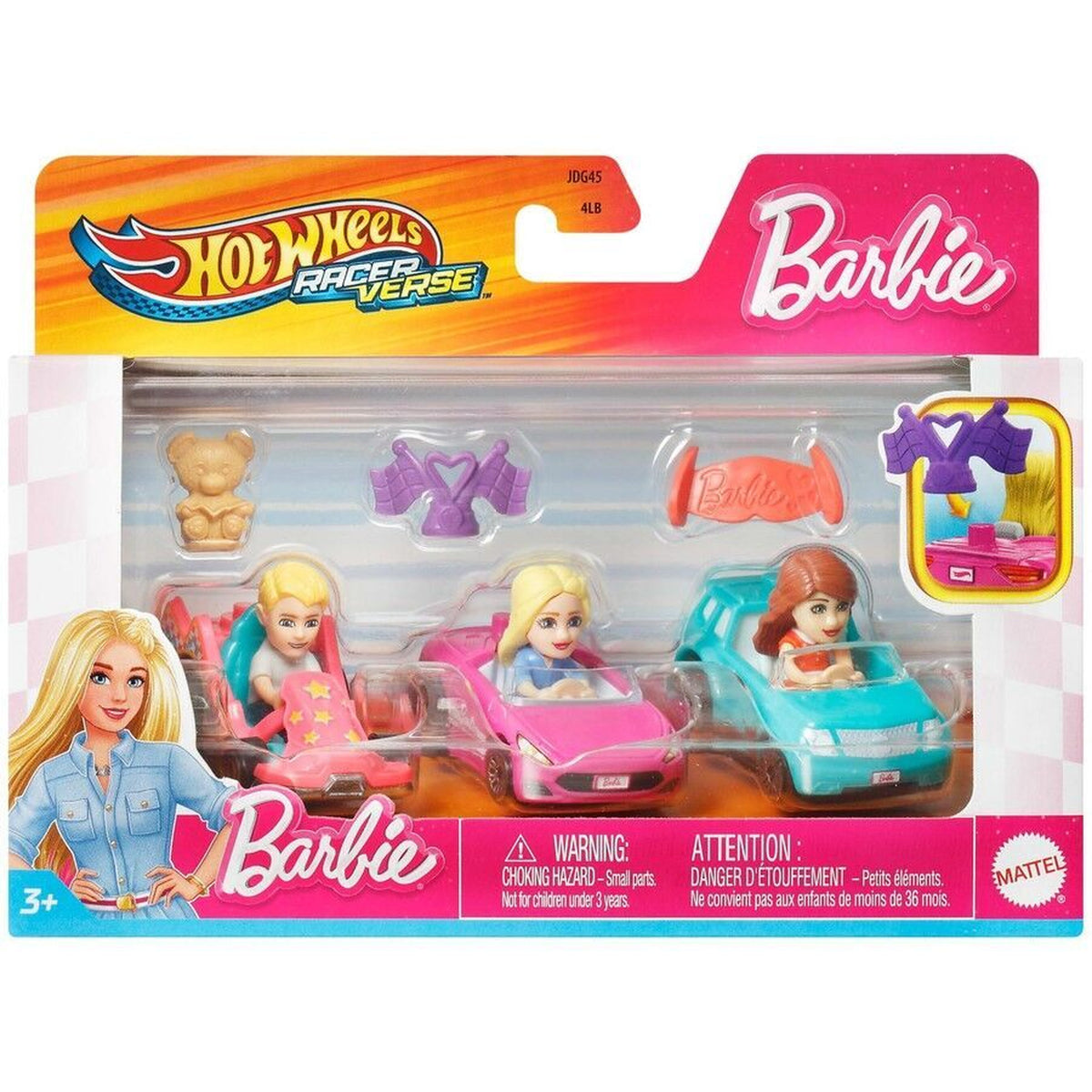 Hot Wheels RacerVerse Barbie Die-Cast 3 Pack