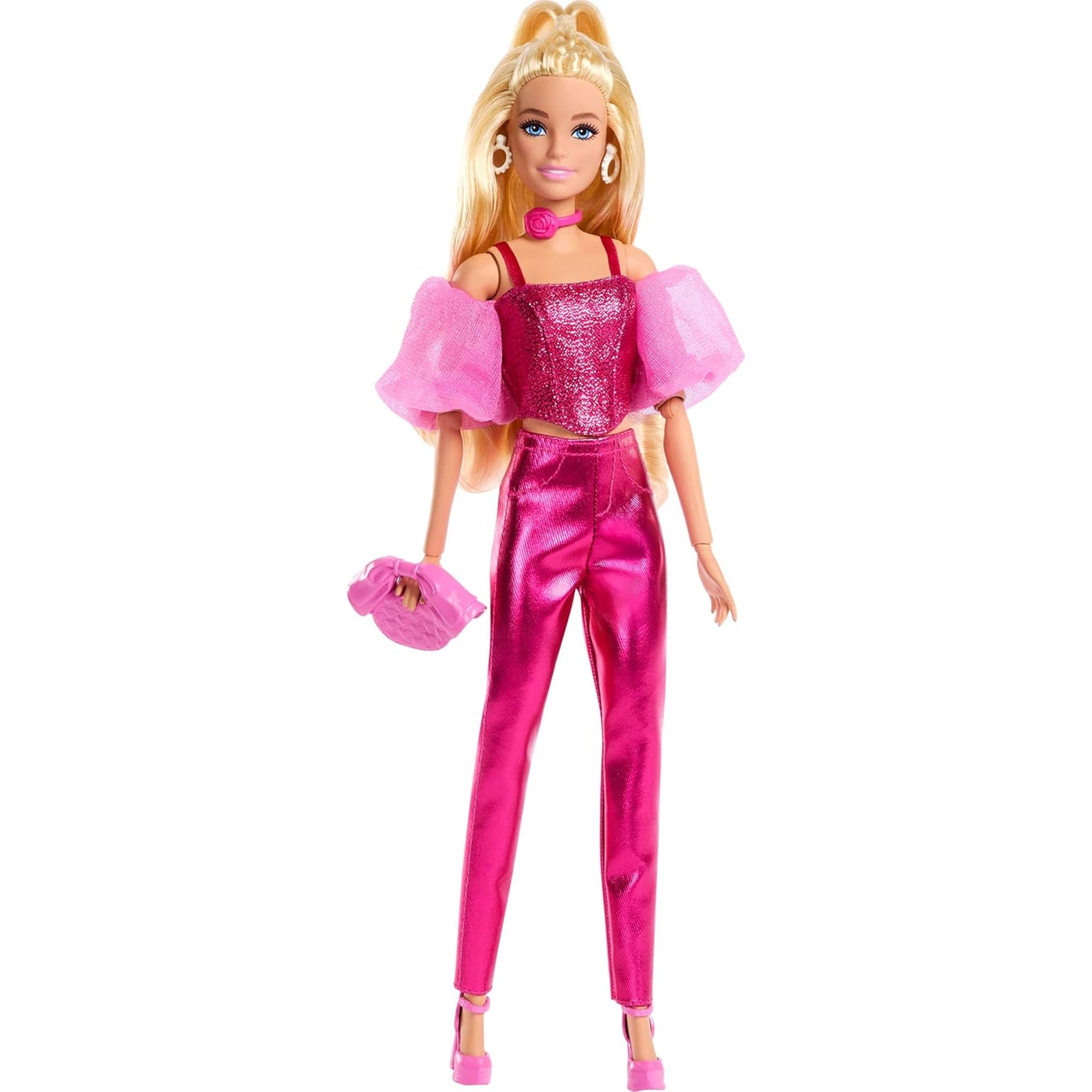 Barbie Deluxe Style Doll - Metallic Pink Top & Pants