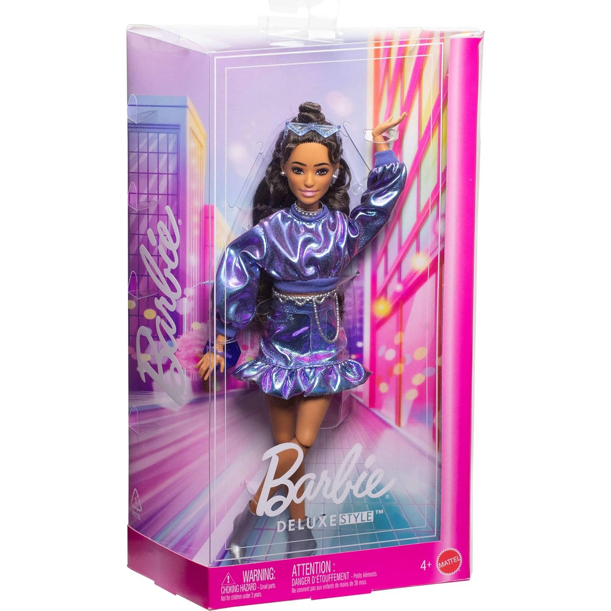 Barbie Deluxe Style Doll - Metallic Purple Top & Skirt