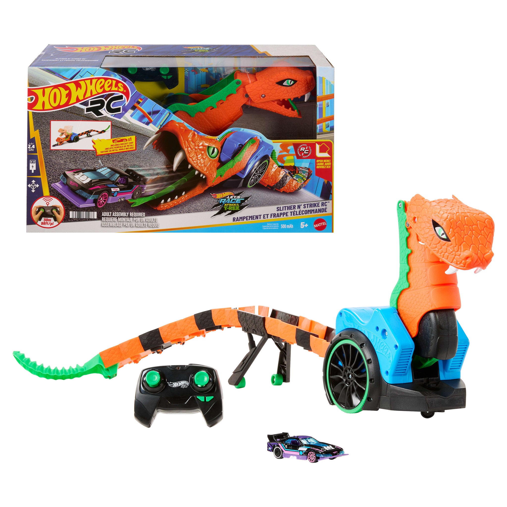 Hot Wheels RC 1:64 Die-Cast Let's Race Slither 'N Strike Snake Playset