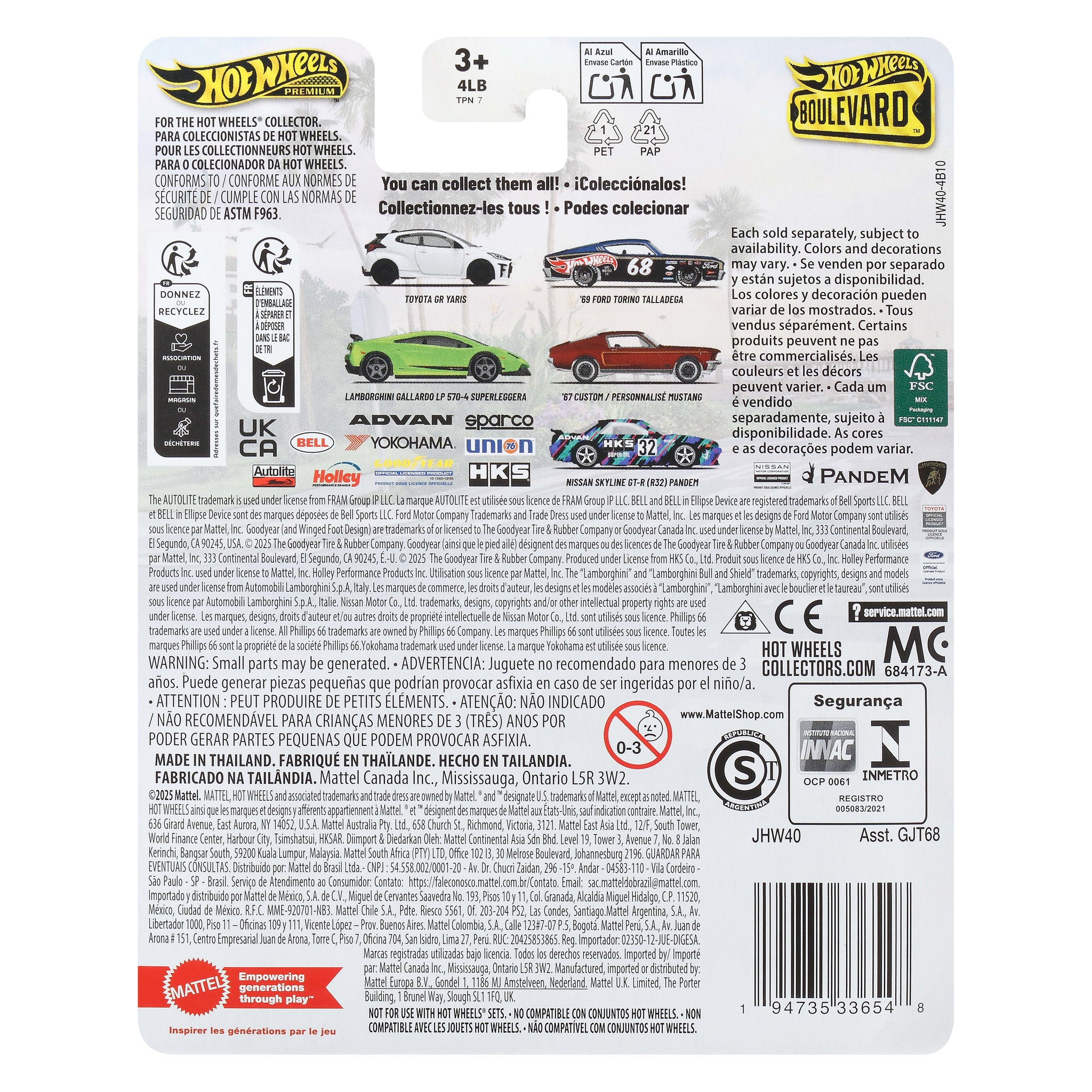 Hot Wheels Boulevard 1:64 Die-Cast 1967 Custom Mustang